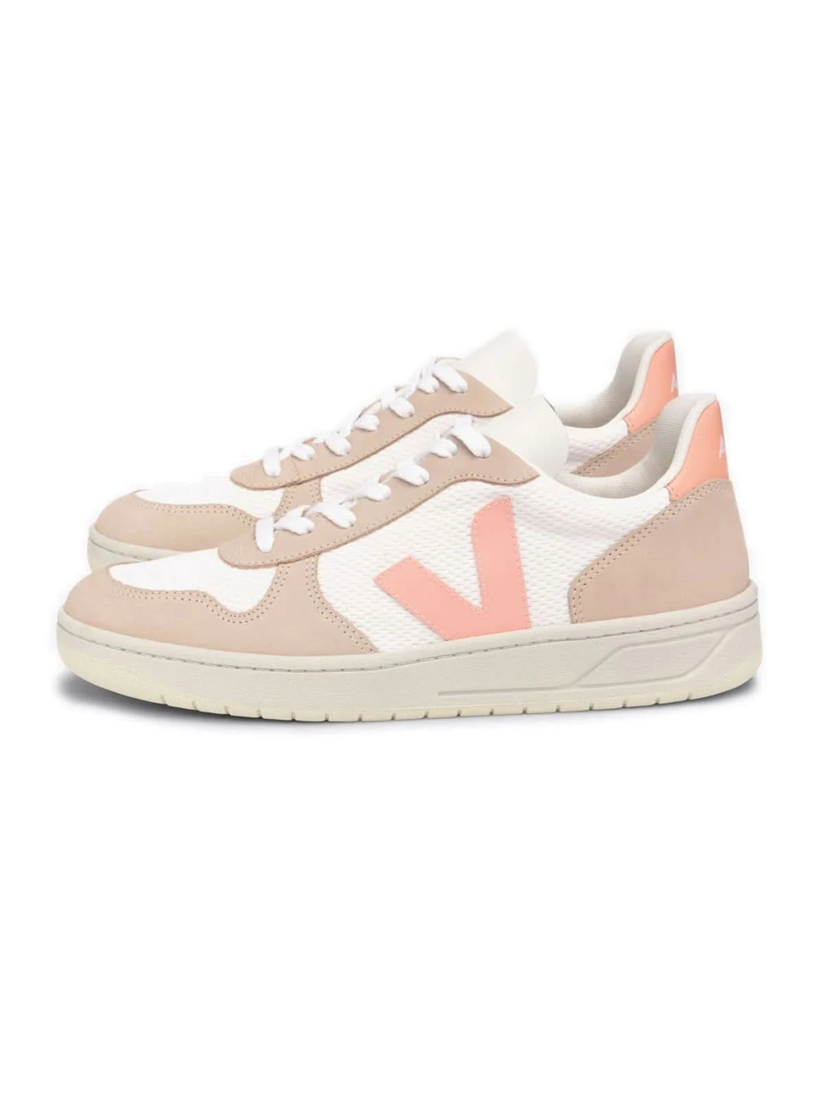 Veja V-10 Alveomesh White Bellini Almond