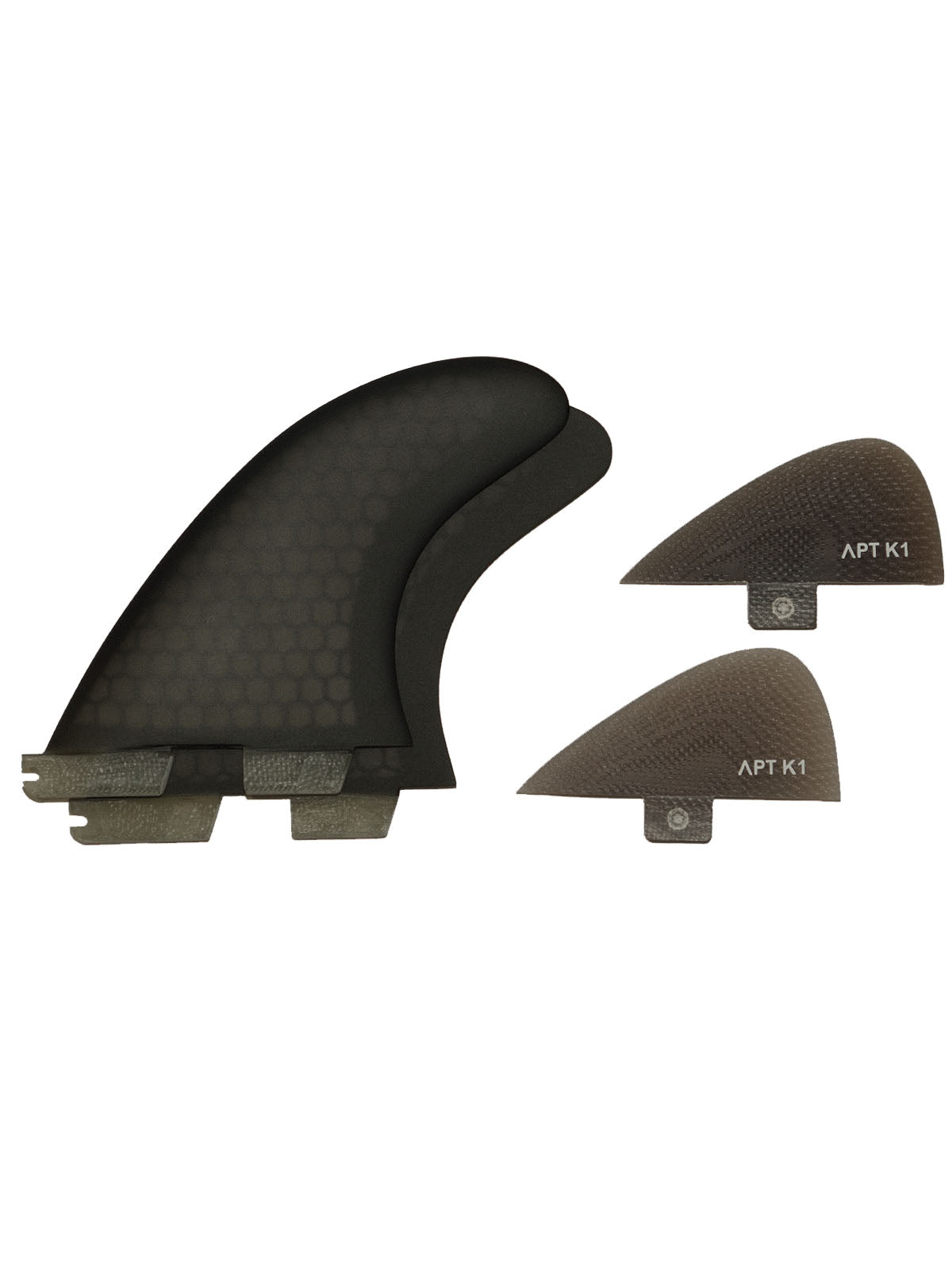 Visitor FCS II Fins Honeycomb Quad Set River ( M5 + K1 ) Black Smoke Medium