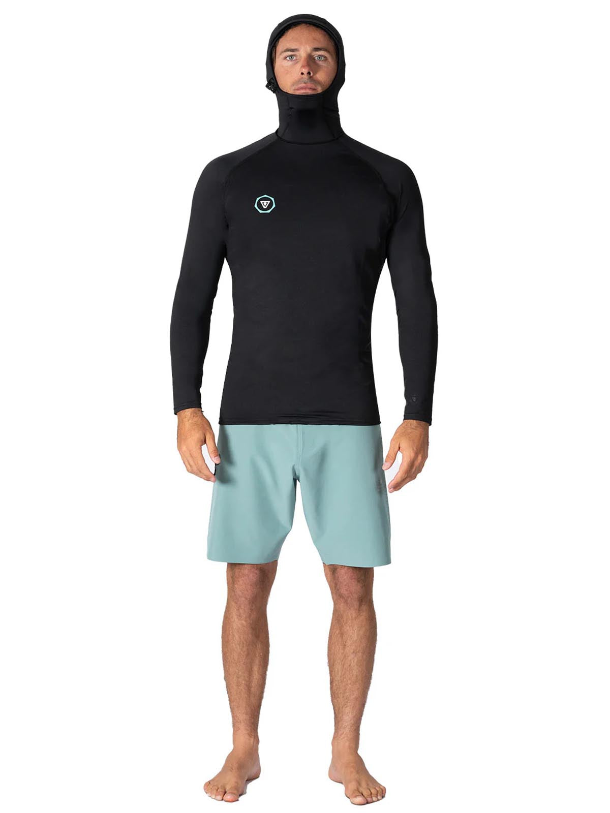 Vissla Warm Seas Eco Hooded LS Rash Guard Black