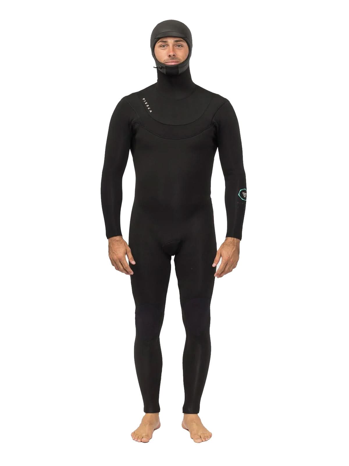 Vissla Wetsuit New Seas 5-4 Hooded V-Zip Black
