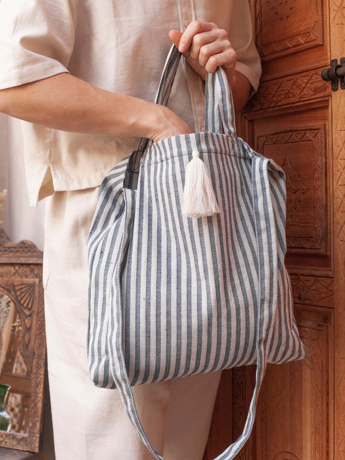 Yoomee Bag Nora Blue Stripes Tassel