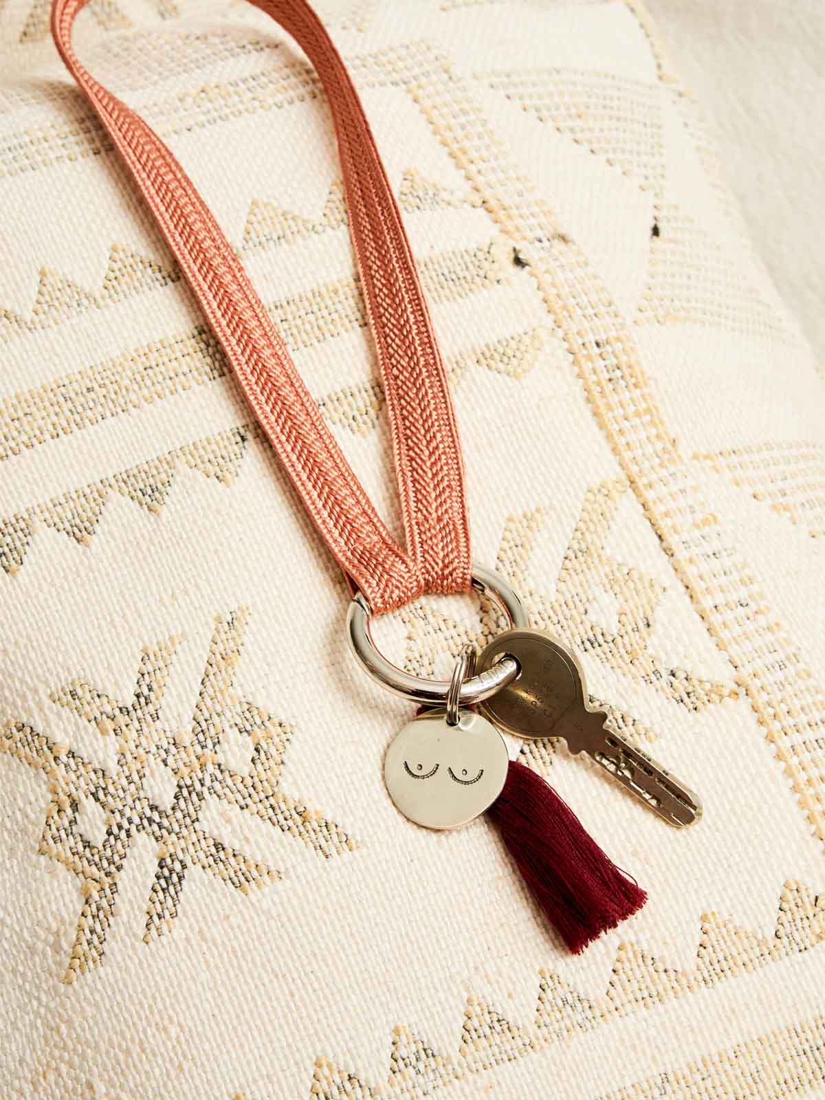 Yoomee Keychain Zahra Juicy Peach Mini Silver Thick