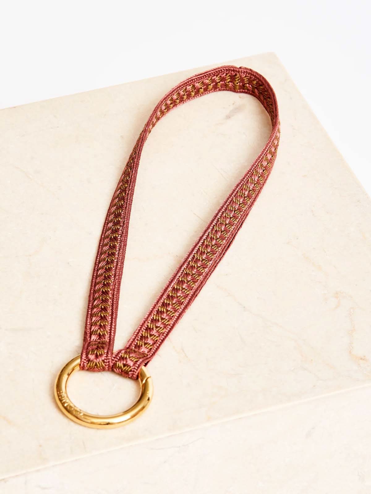Yoomee Keychain Zahra Rosewood Mini Gold Thick
