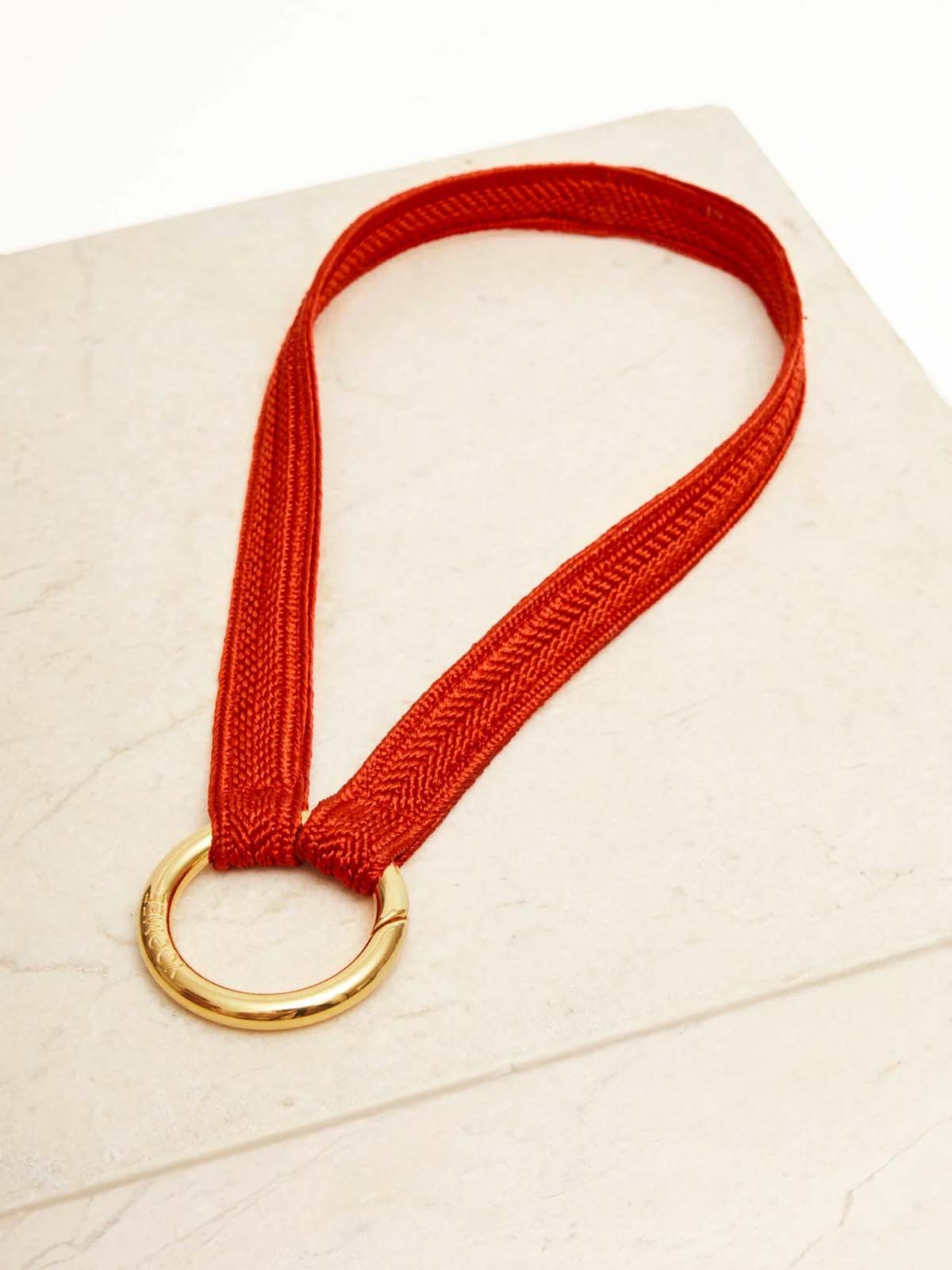 Yoomee Keychain Zahra Scarlet Red Mini Gold Thick