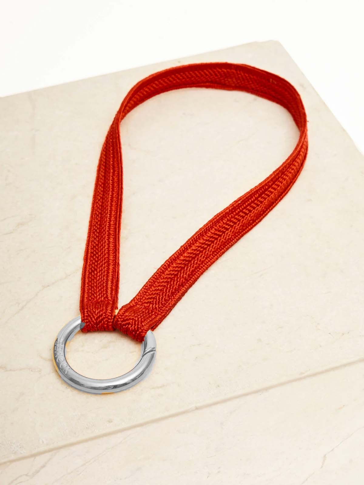 Yoomee Keychain Zahra Scarlet Red Mini Silver Thick