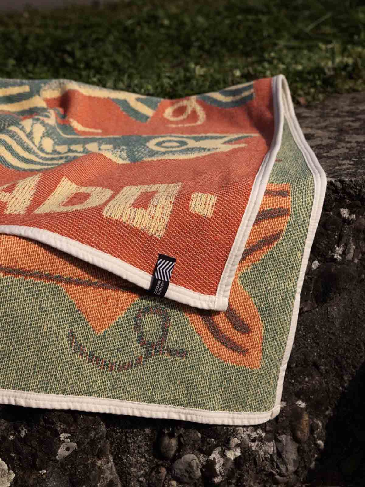 ZigZagZurich Cotton Beach Towel / Mini Blanket “El Pescado” by Florian Schommer