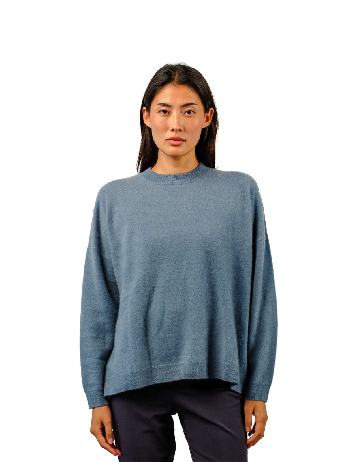 Visitor Clothing Women's Asteria Brushed Cashmere Sweater Battleship