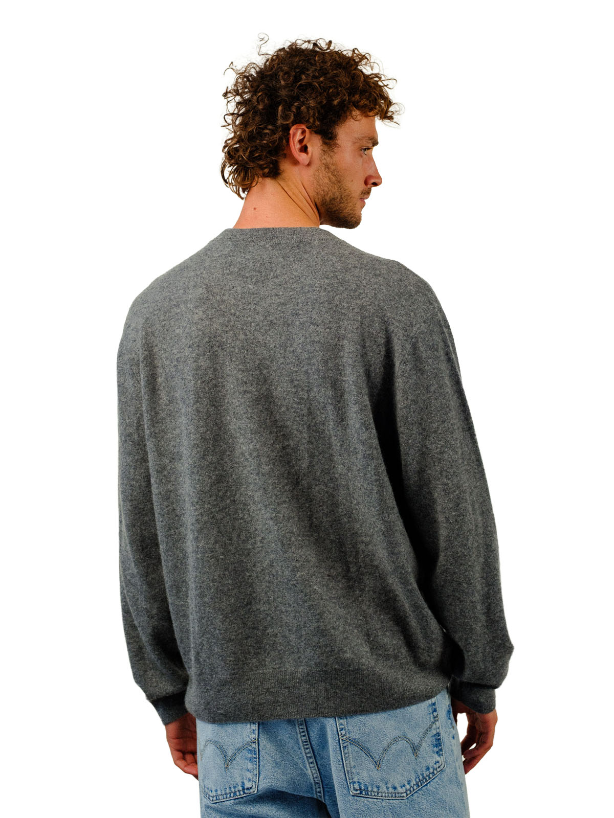 Visitor Clothing Men's Asterion Brushed Cashmere Sweater Pewter