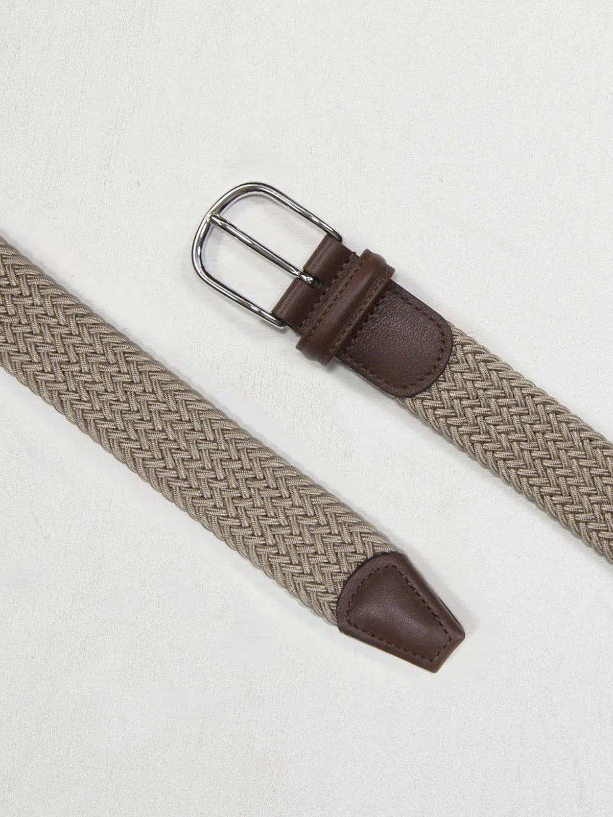 Anderson's 3.5cm Classic Elastic Woven Belt Ecru