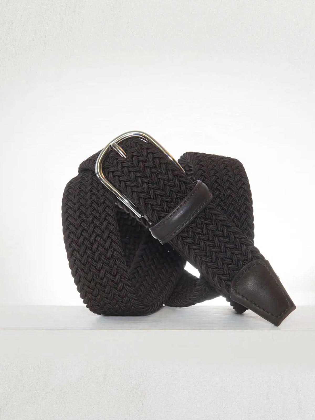 Anderson's 3.5cm Classic Elastic Woven Belt Maroon