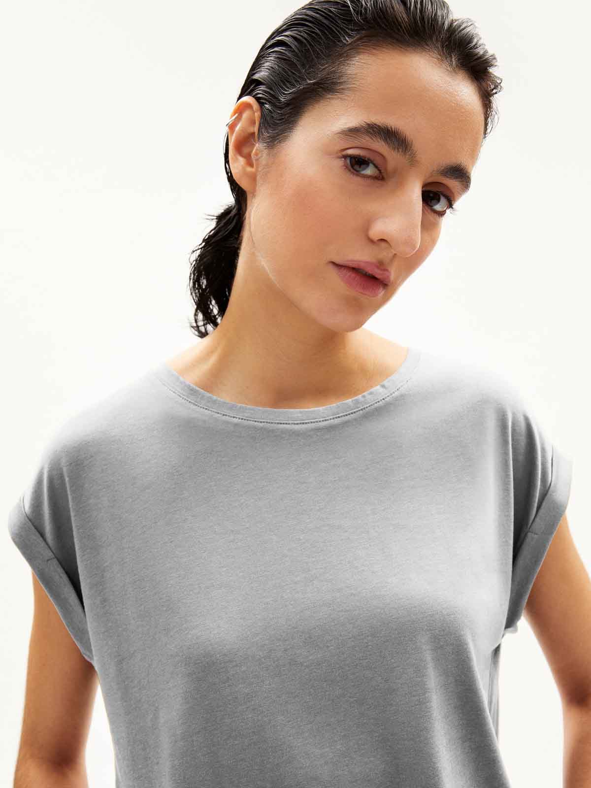 Armedangels T-Shirt Jilaana Mid Grey Melange