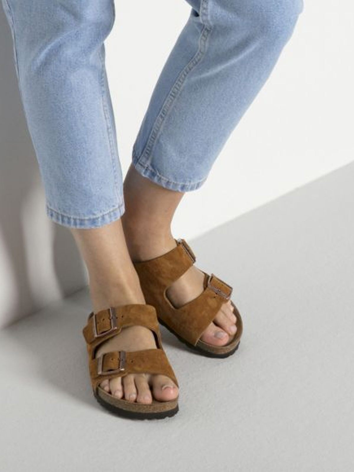 Birkenstock Arizona Suede Leather Mink Narrow Fit