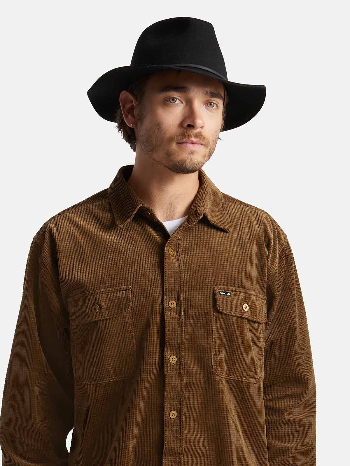 Brixton Wesley Fedora Hat Black
