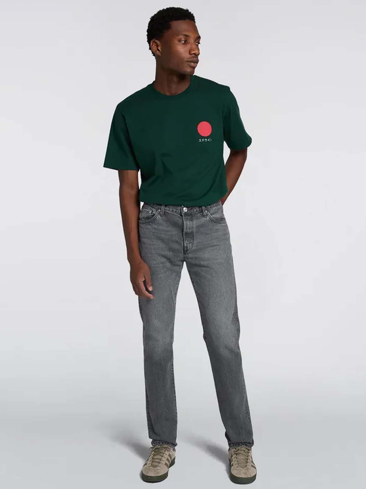 Edwin Slim Tapered Kaihara Right Hand Black Denim 13 oz Grey Used L30