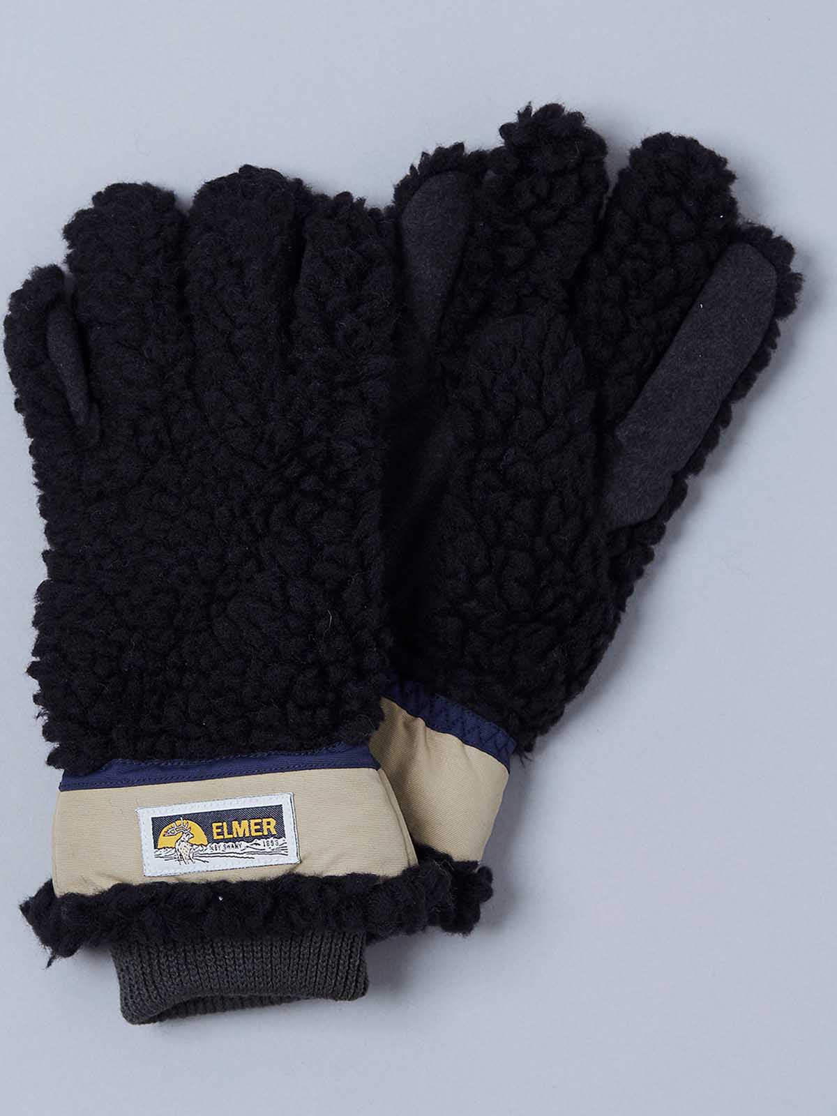 Elmer Wool Pile 5 Fingers Gloves / Conductive Black