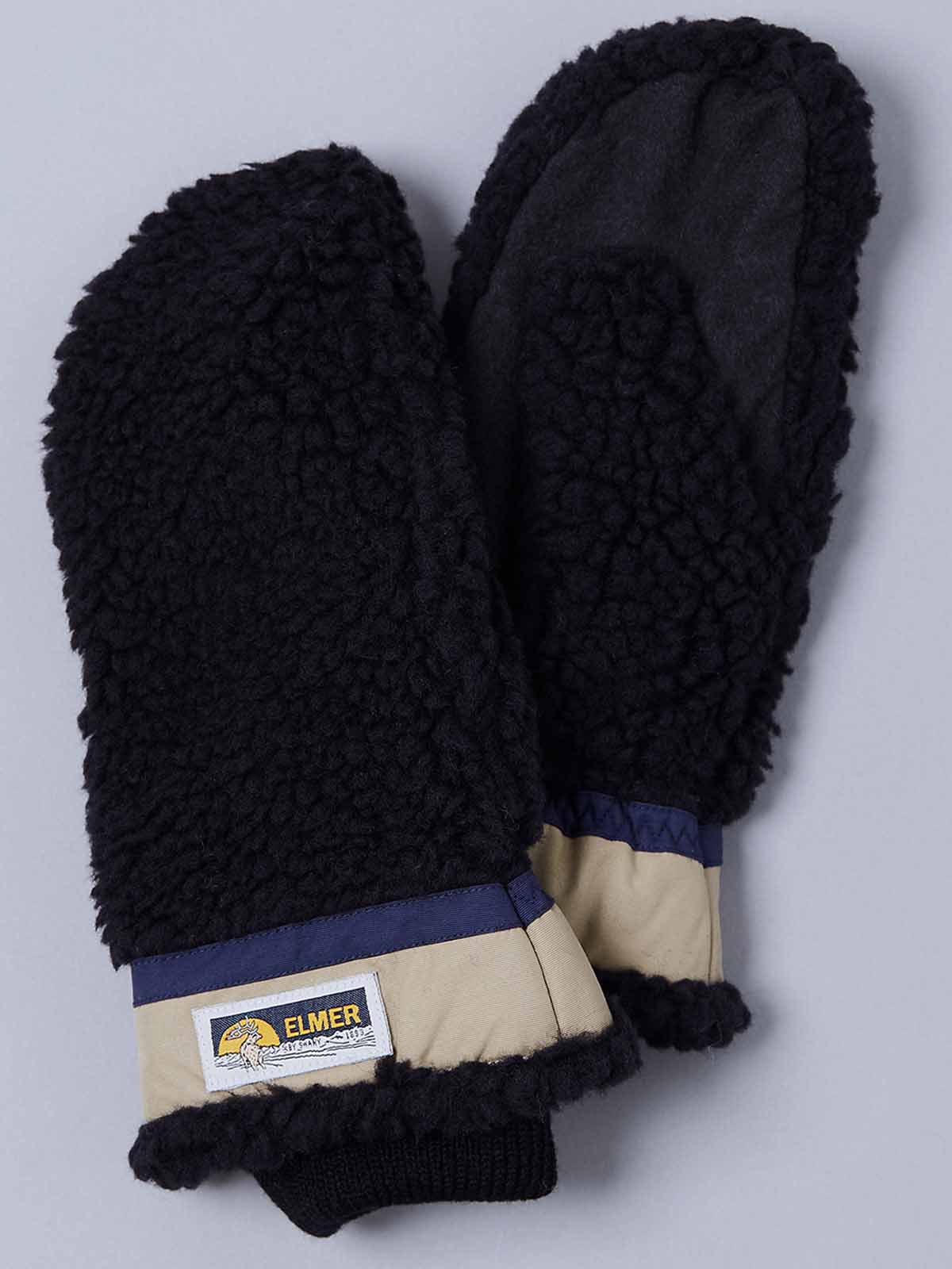 Elmer Wool Pile Flip Mitten Gloves / Conductive Black