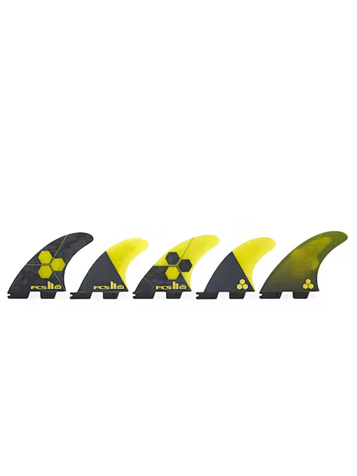 FCS II Fins AM PC Tri-Quad Fin Set Yellow Large
