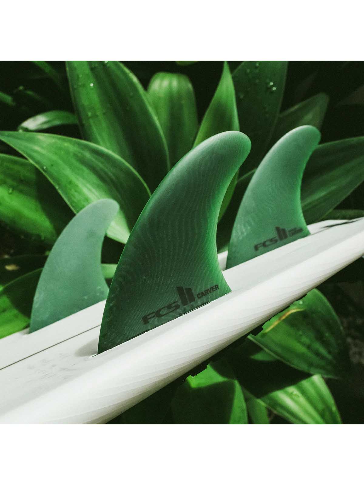 FCS II Fins Carver Neo Glass Eco Tri Fin Set Sage Medium