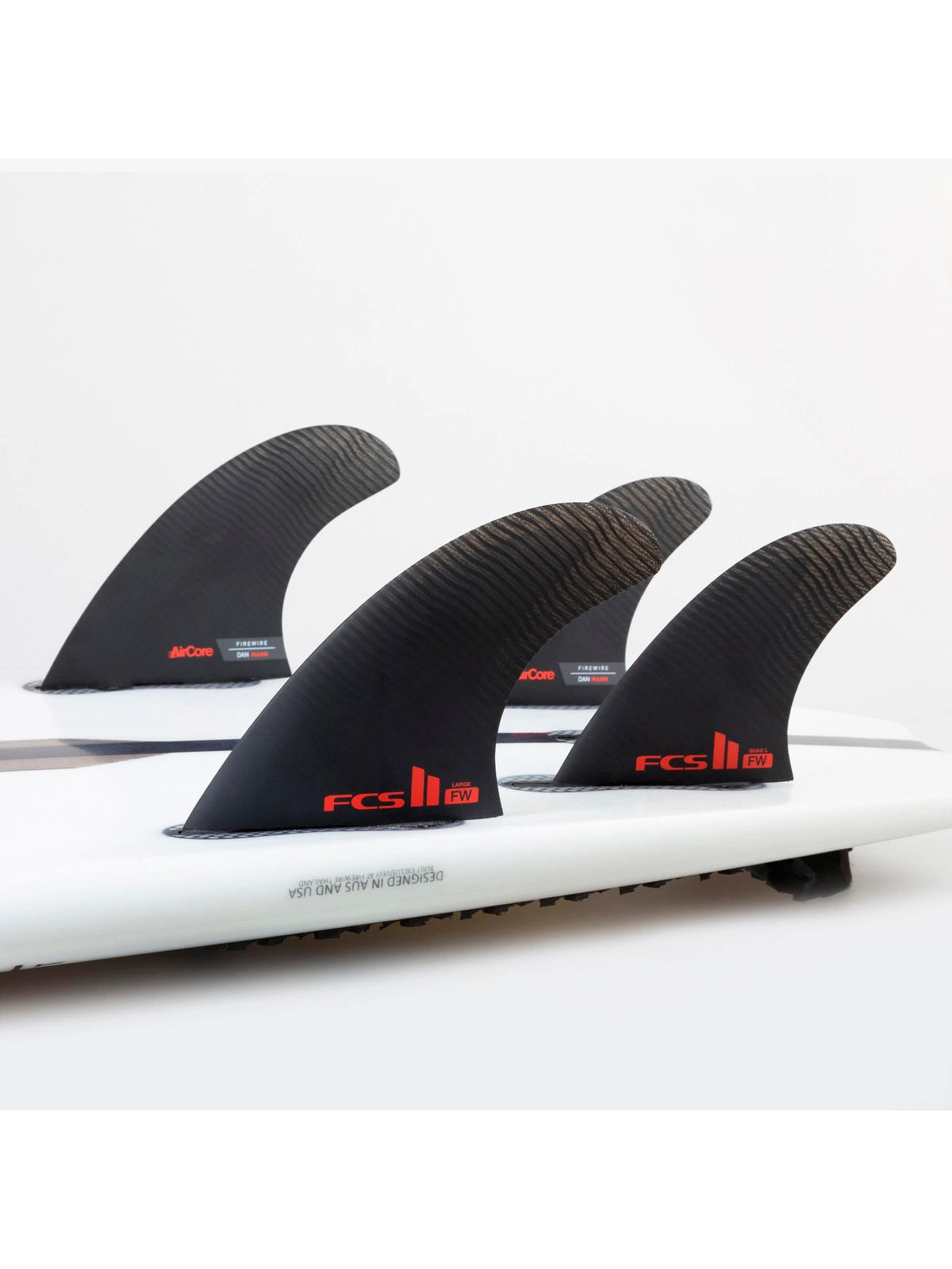 FCS II Fins FW PC Aircore Tri-Quad Fin Set Medium Black