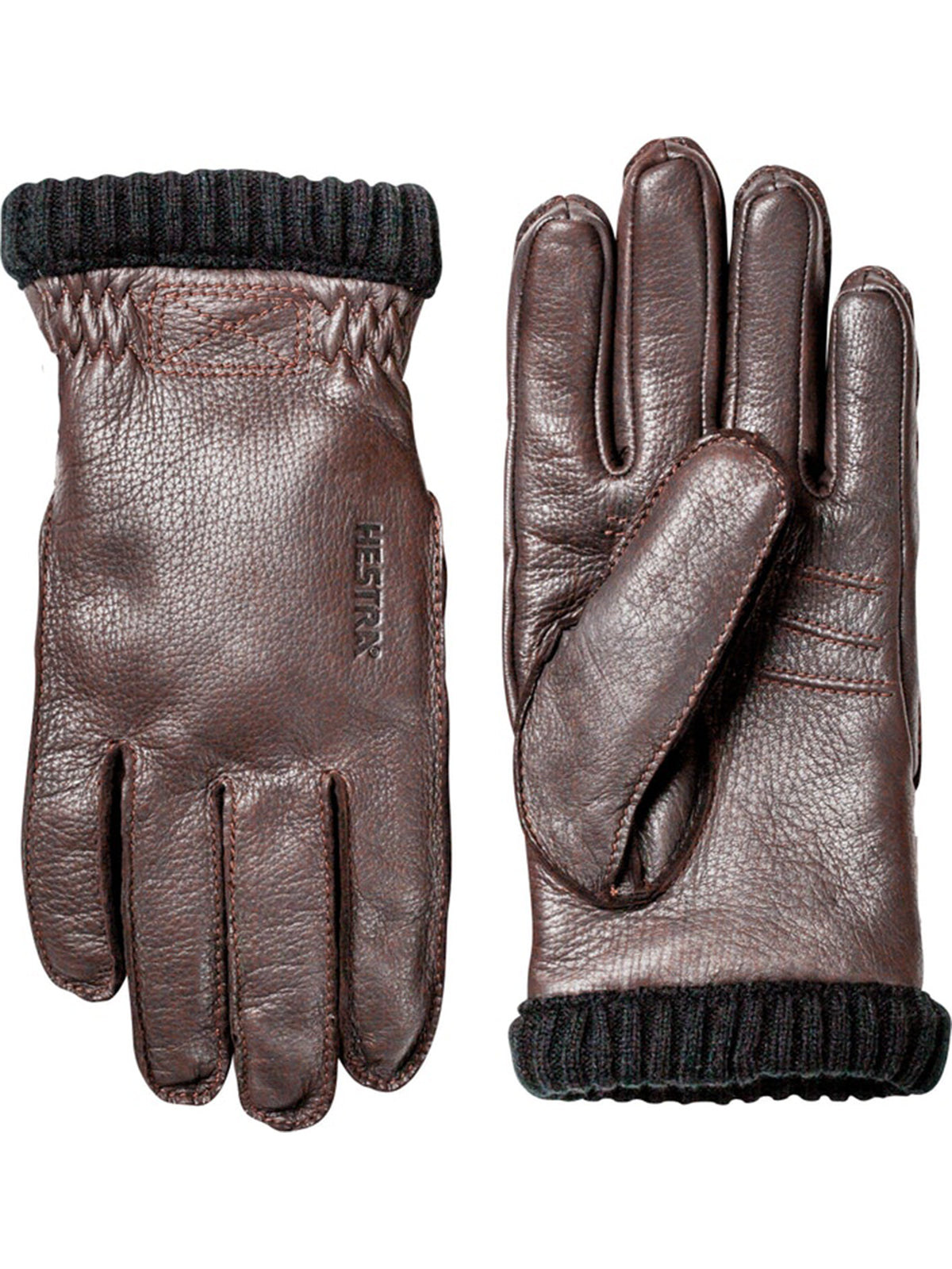 Hestra Gloves Deerskin Primaloft Rib Men's Dark Brown