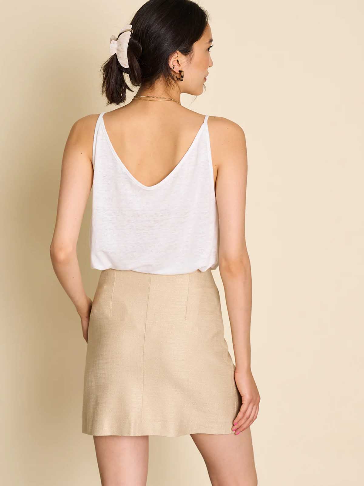 Jan 'n June Slip Top Triangle Linen White