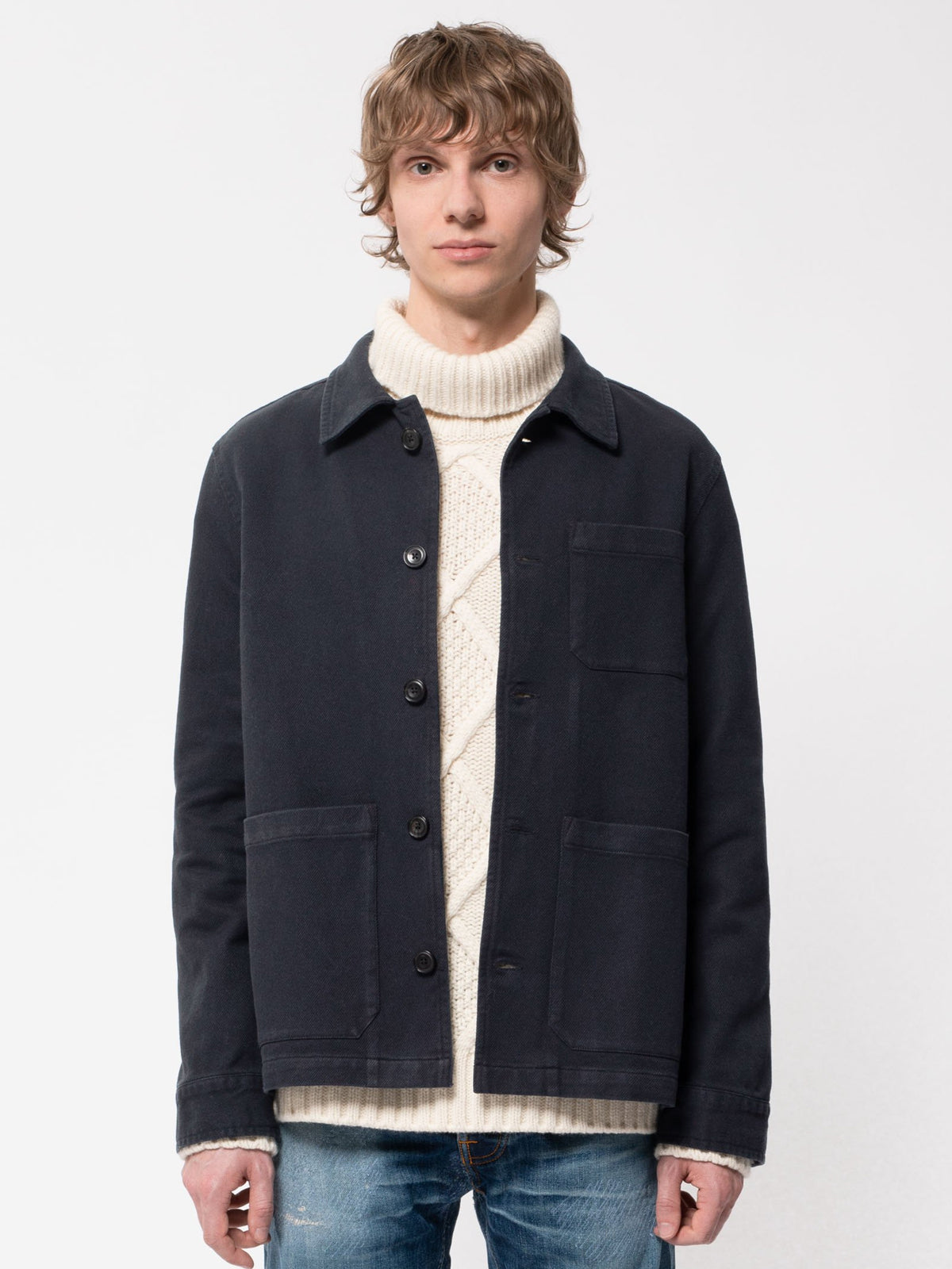 Nudie Jeans Co Barney Worker Jacket Navy