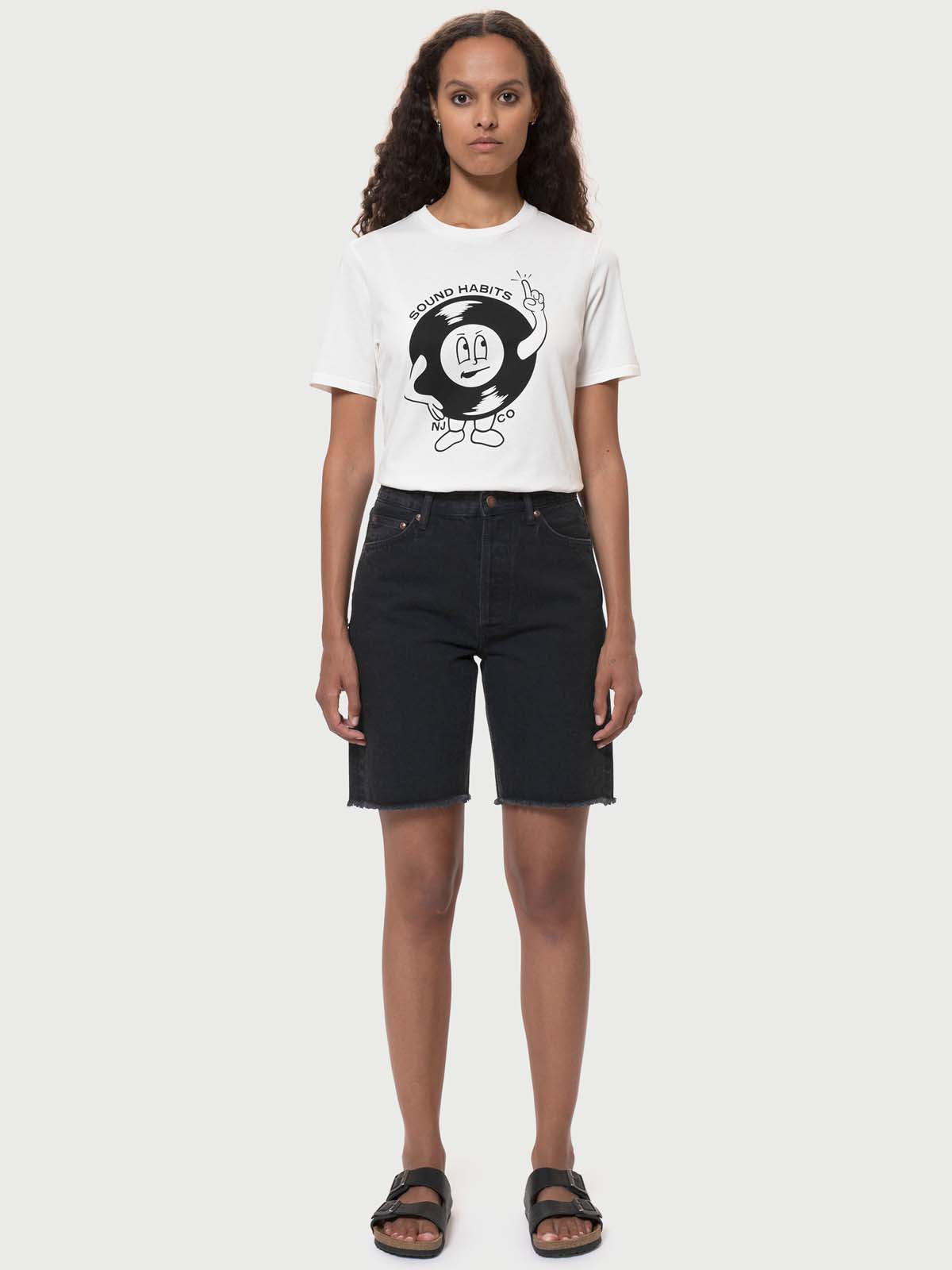 Nudie Jeans Co W's Maud Shorts Black Stone Black