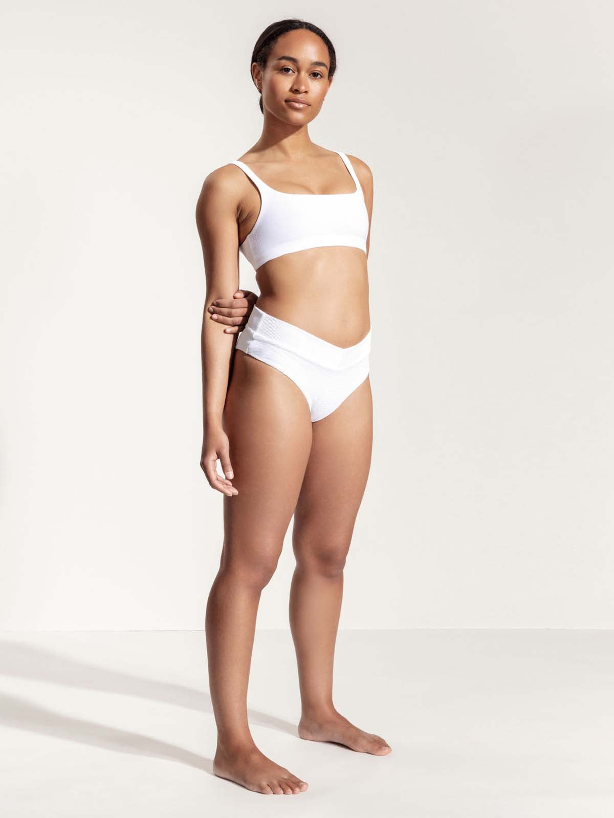 OY surf Bikini Bottom Bayamo White Rib Recycled Nylon