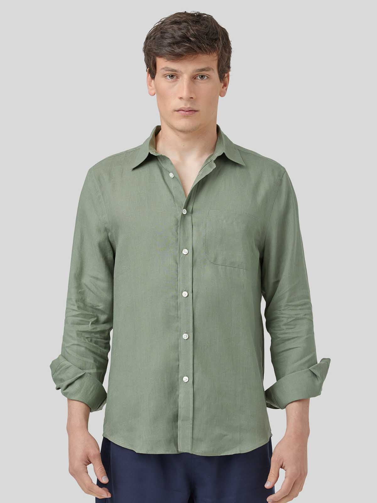 Portuguese Flannel Linen LS Dry Green