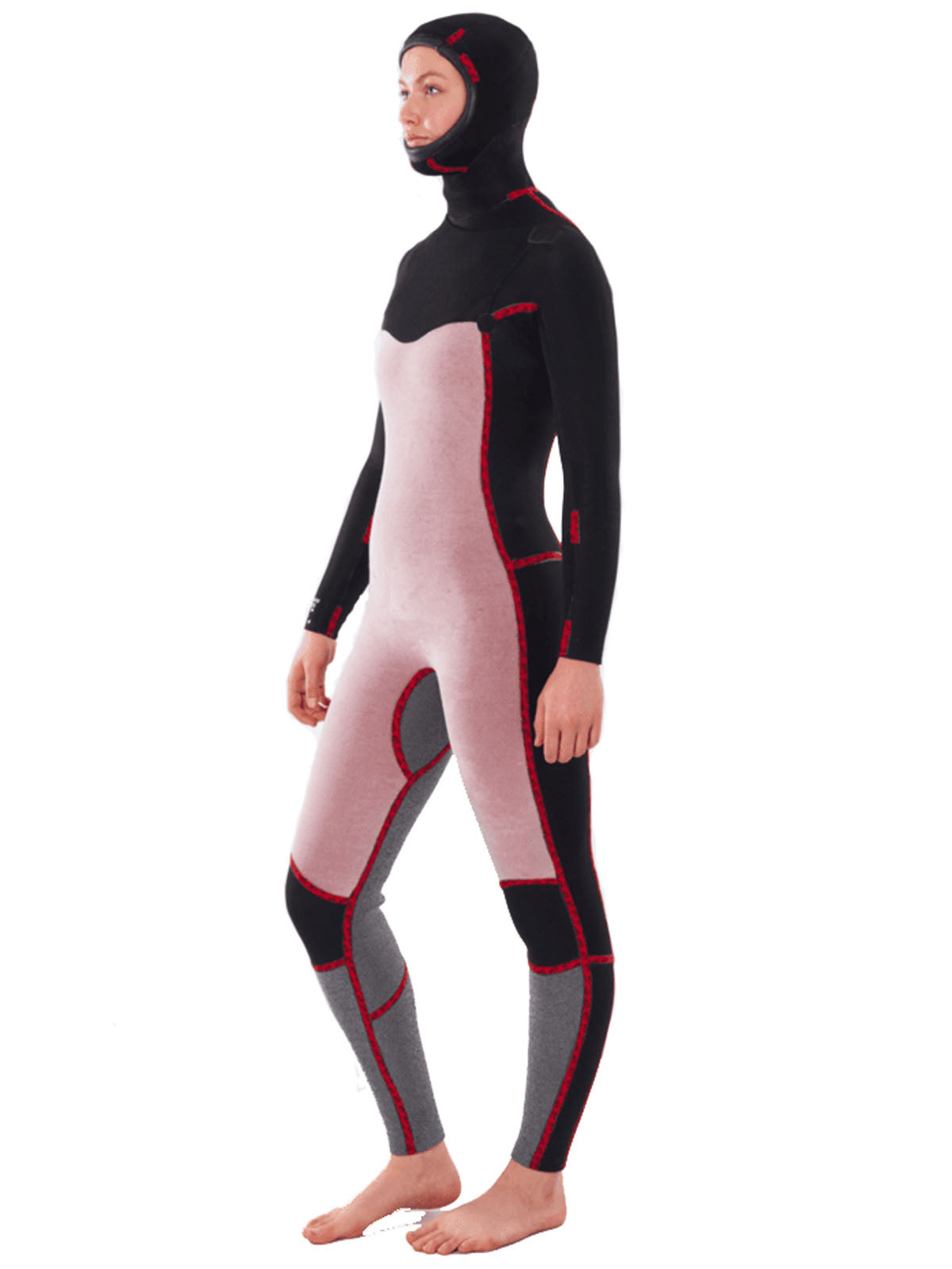 Rip Curl Womens Wetsuit Dawn Patrol Hooded 5-4 GB Chest Zip Black E5