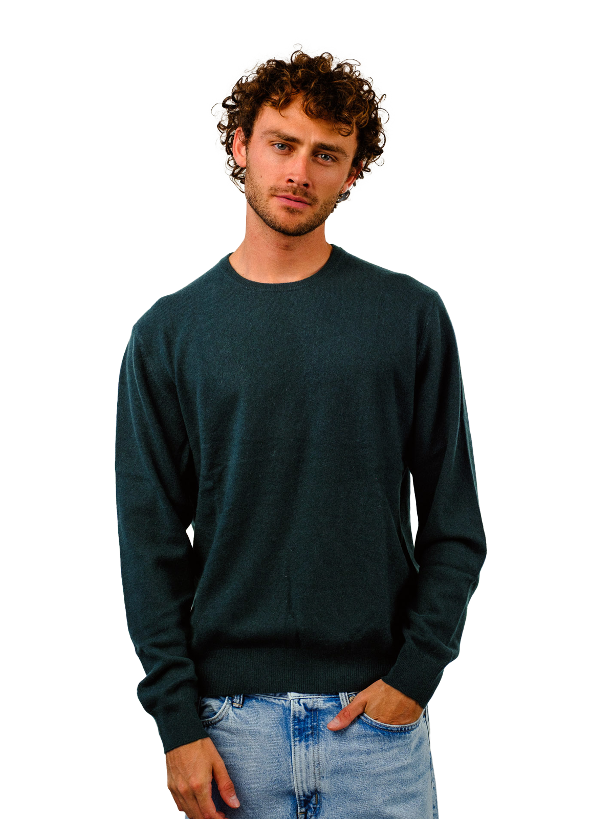 Visitor Clothing Men's Cashmere Sweater Bottle Green