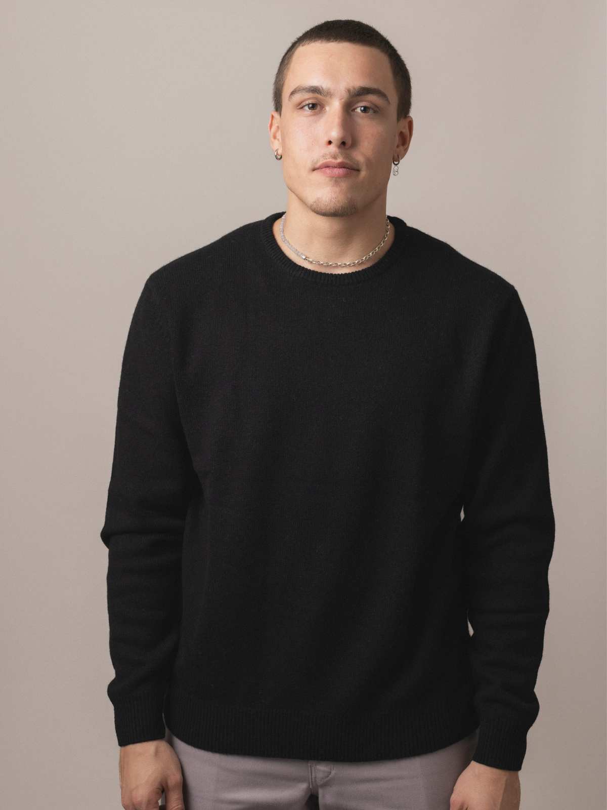 Visitor Clothing Men's Merino Cashmere Sweater Black