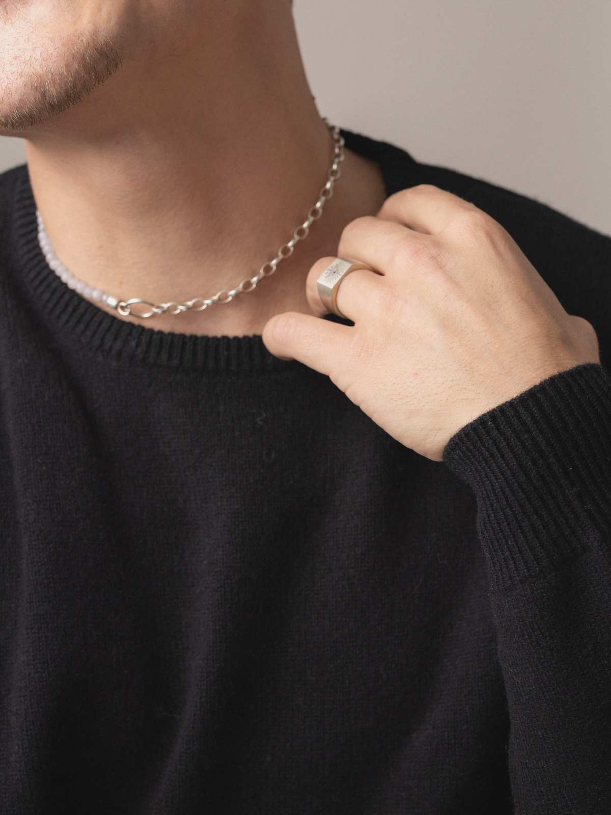 Visitor Clothing Men's Merino Cashmere Sweater Black