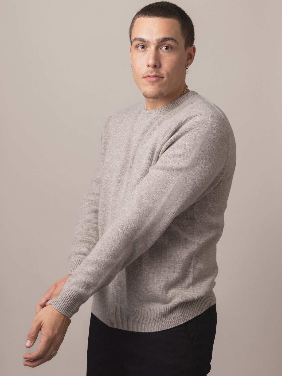 Visitor Clothing Men's Merino Cashmere Sweater Terrier