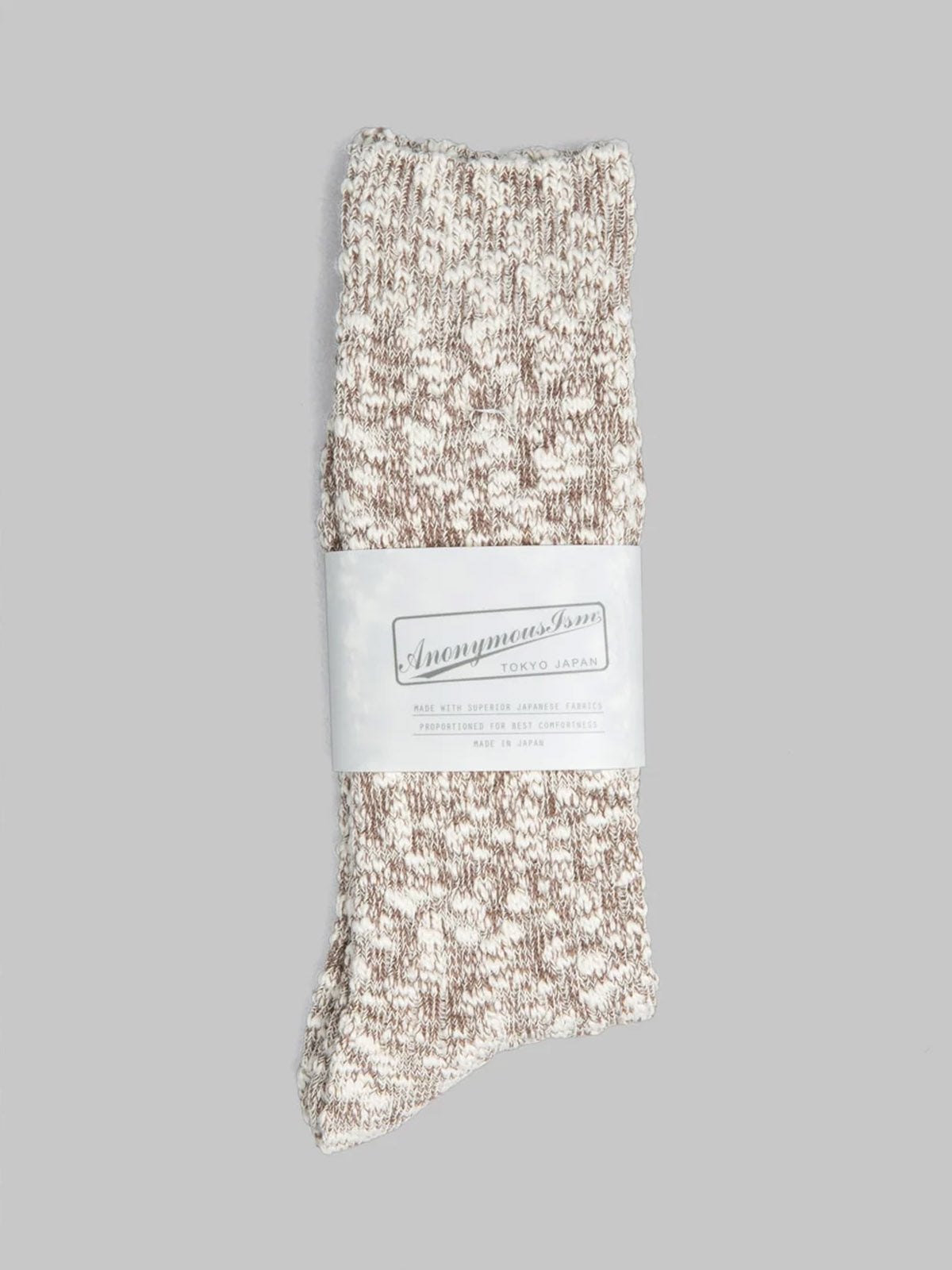 Anonymous Ism Light Weight Slub Crew Socks Beige (42-46)