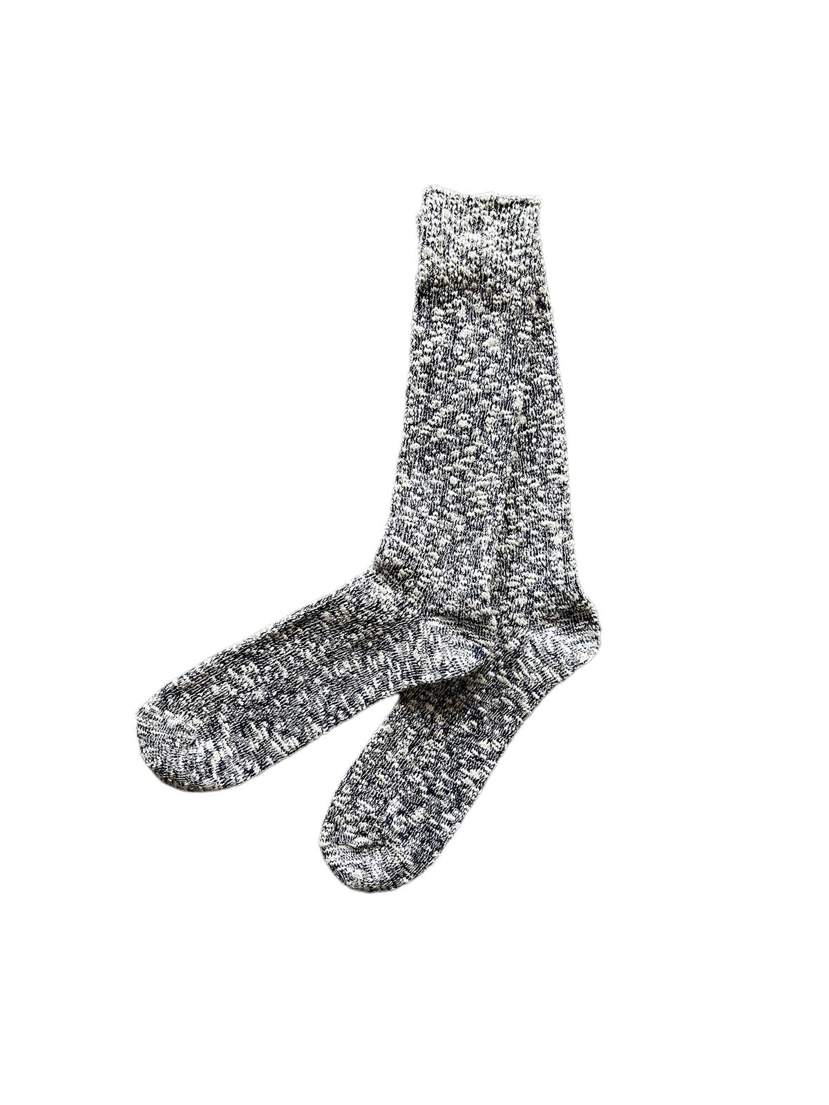 Anonymous Ism Light Weight Slub Crew Socks Navy (42-46)