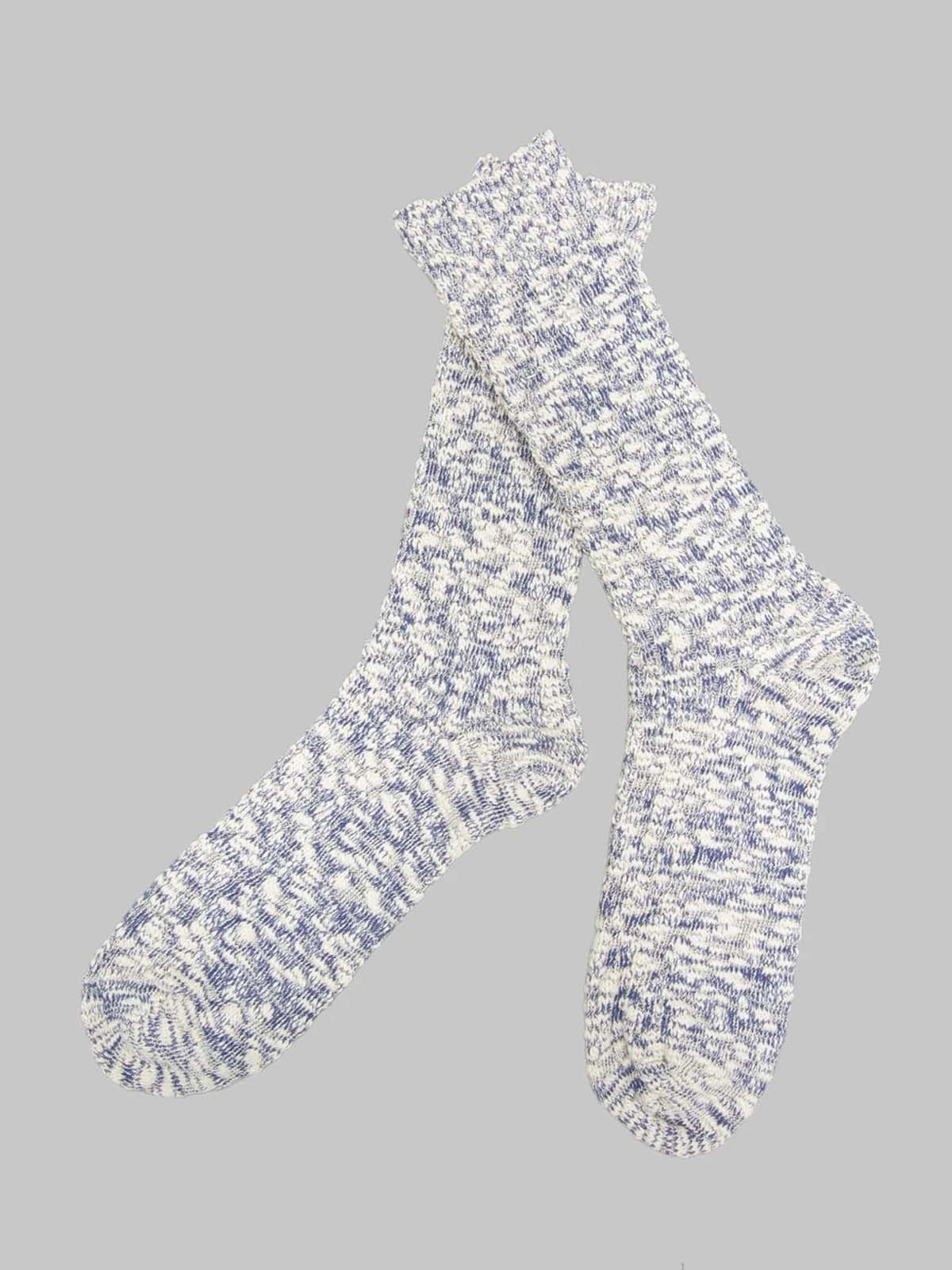 Anonymousism Light Weight Slub Crew Socks Navy (42-46)
