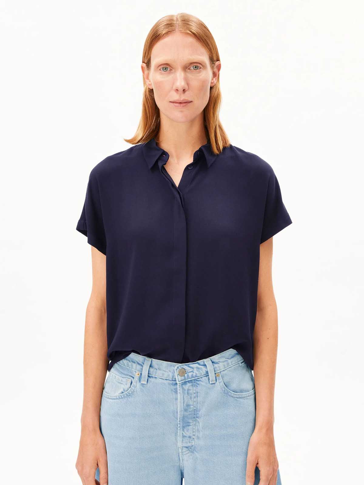 Armedangels Blouse Larisaana Tinted Navy