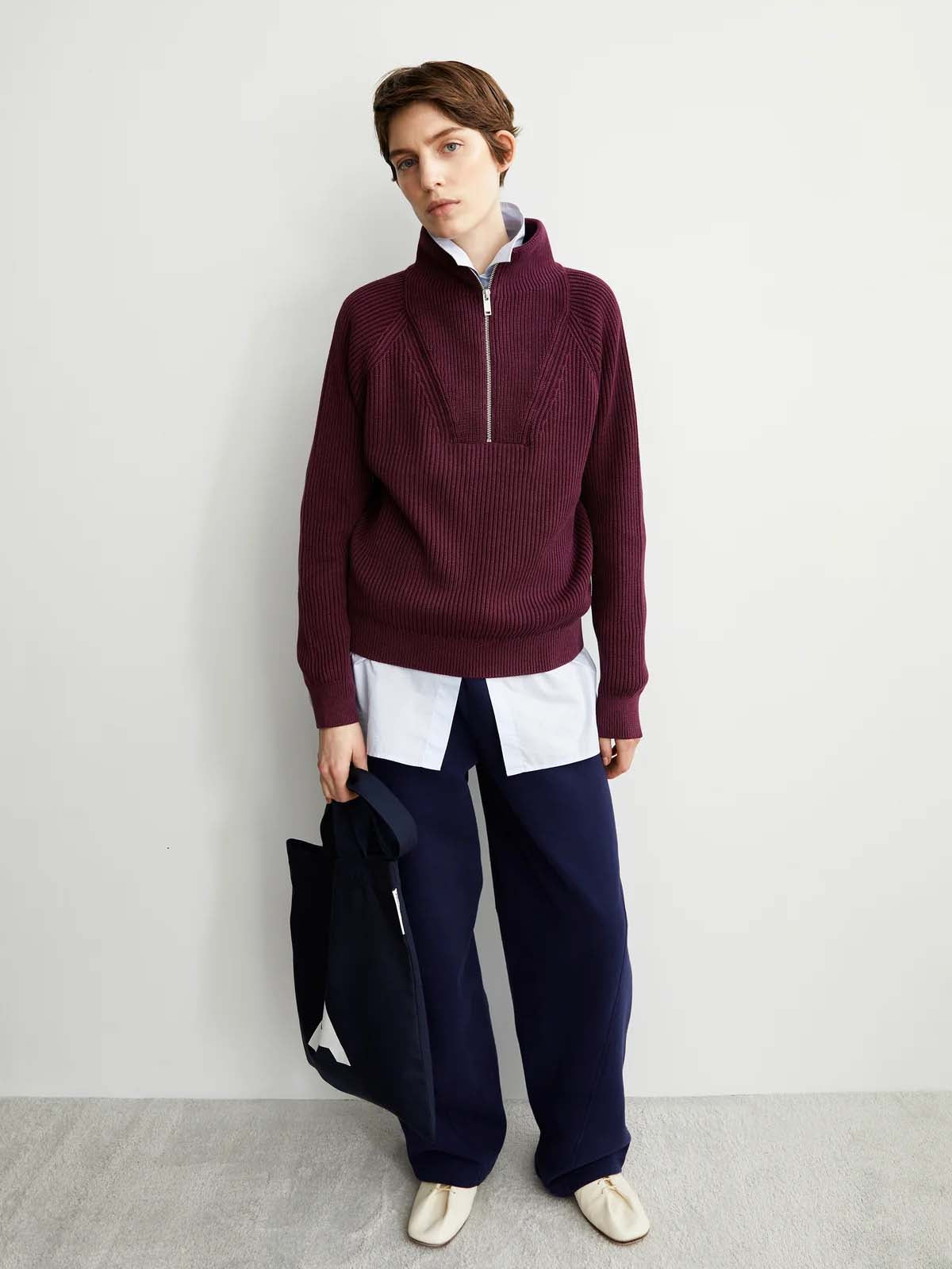 Armedangels Jumper Ronyiaas GMT Dye Dark Cranberry