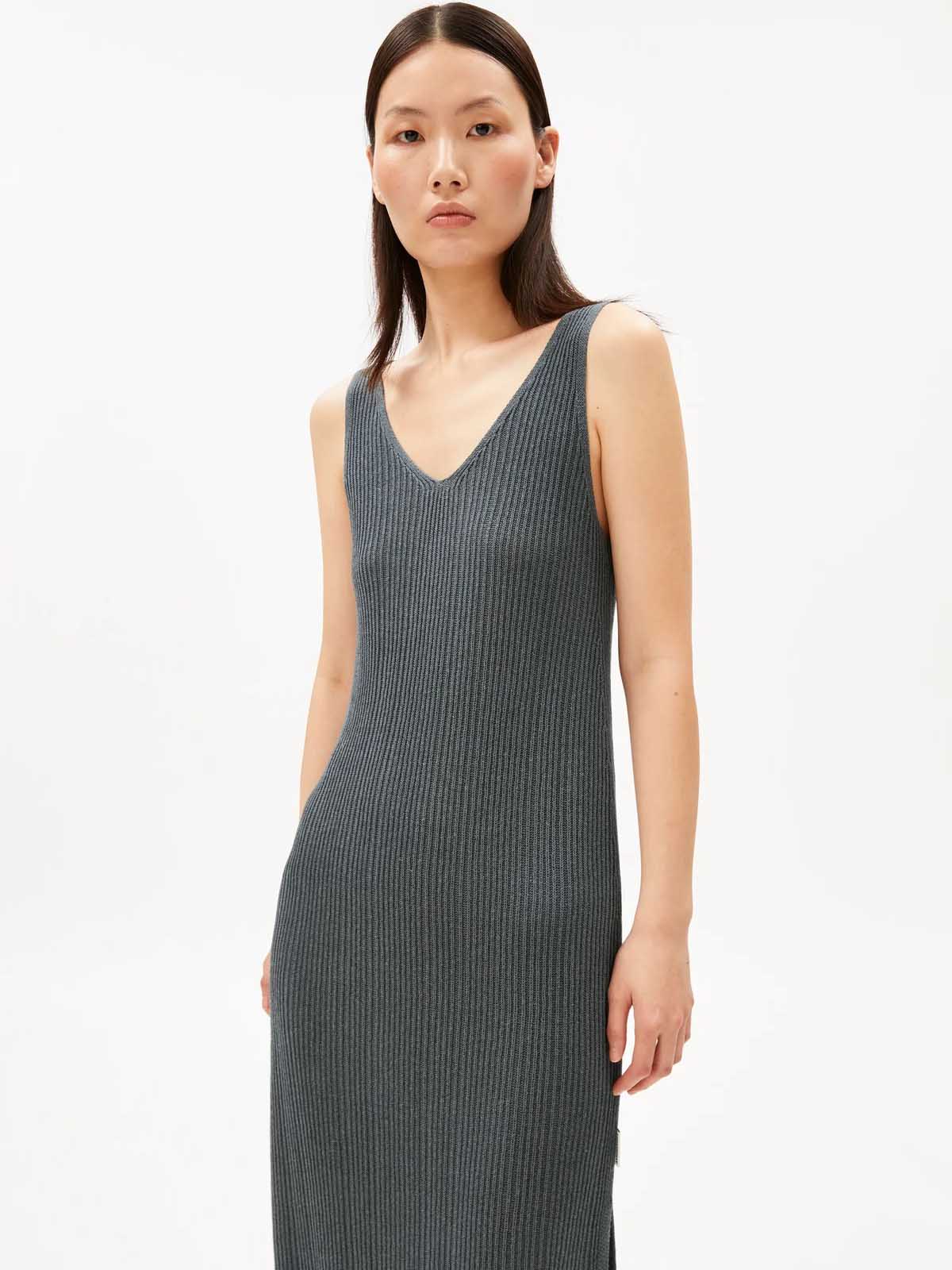 Armedangels Linen Blend Knit Dress Space Steel
