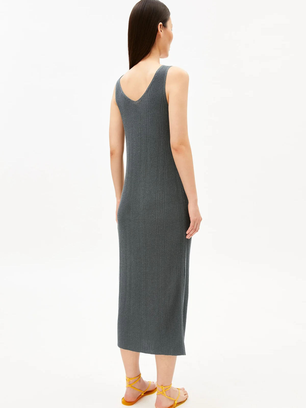 Armedangels Linen Blend Knit Dress Space Steel