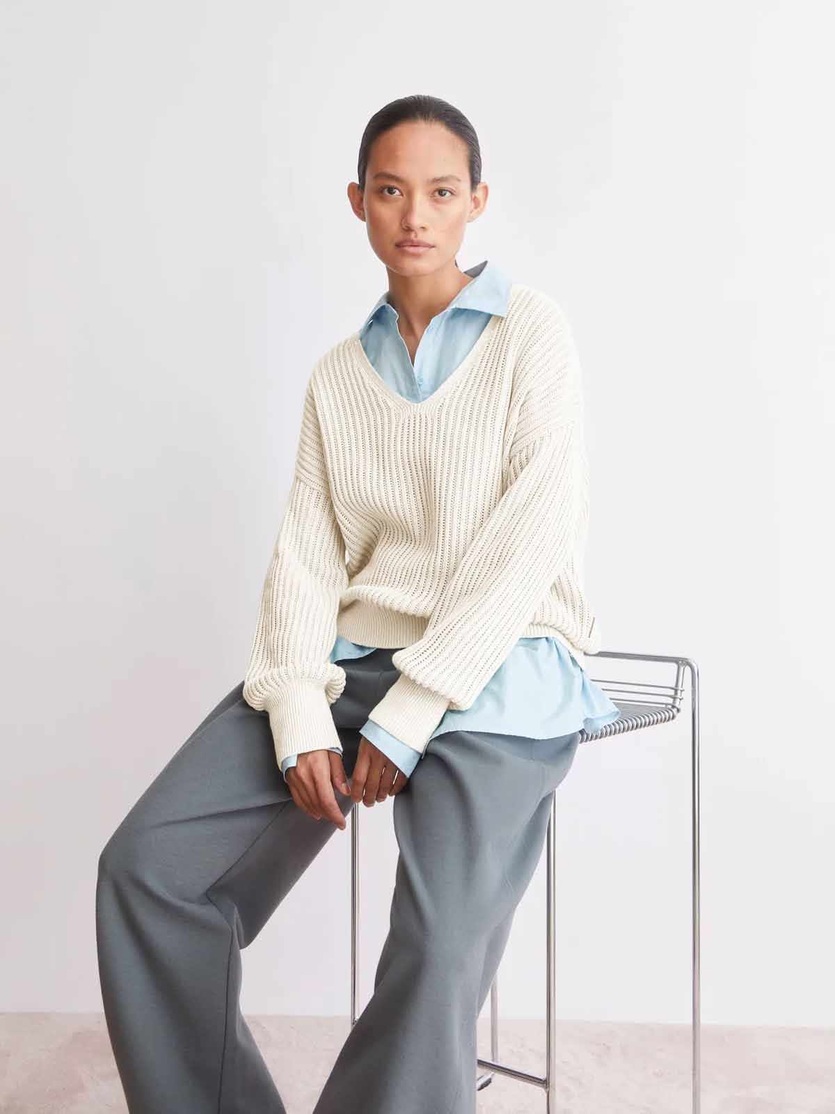 Armedangels Linen Blend Knit Sweater Undyed