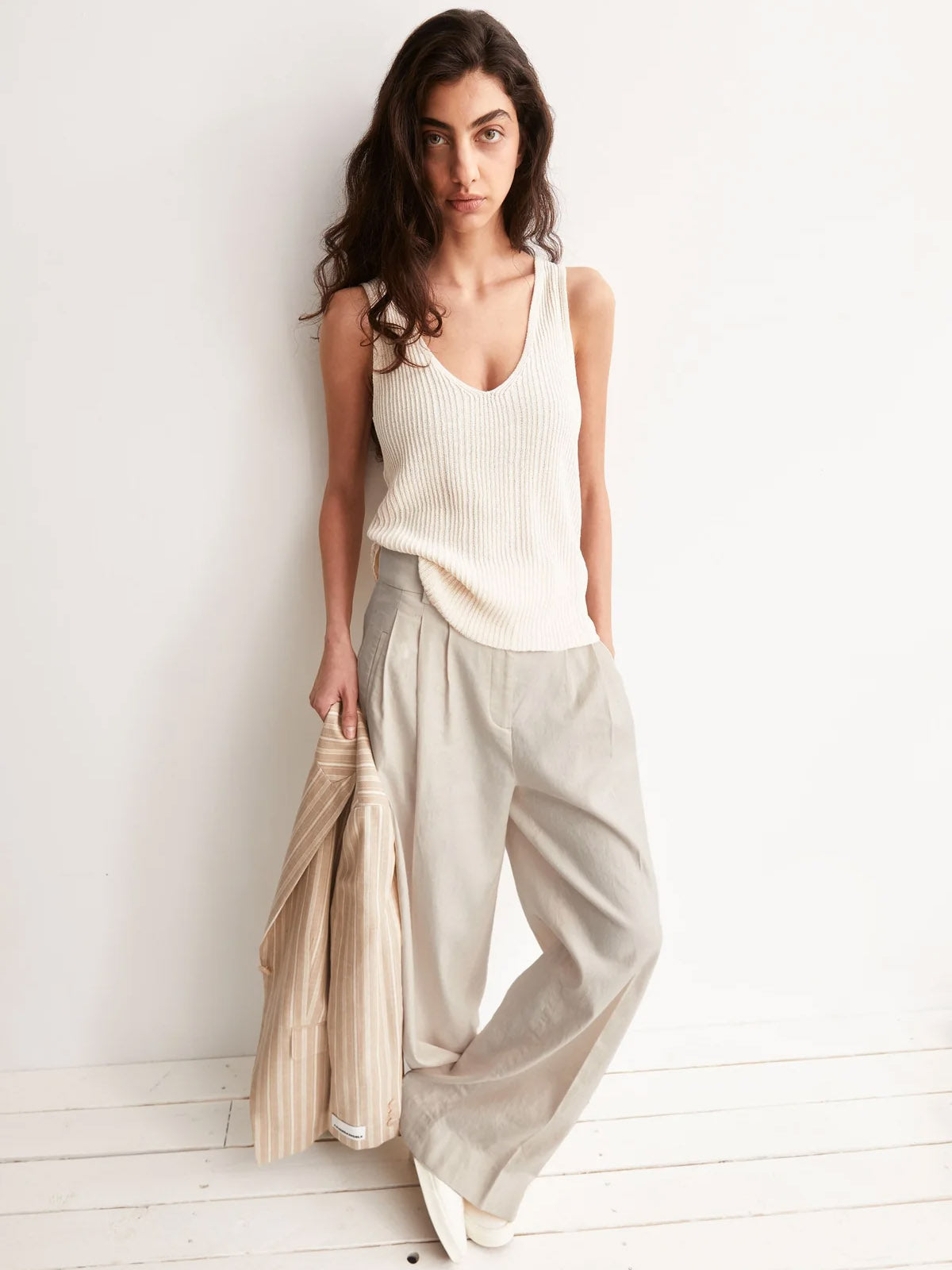 Armedangels Linen Blend Knit Top Undyed