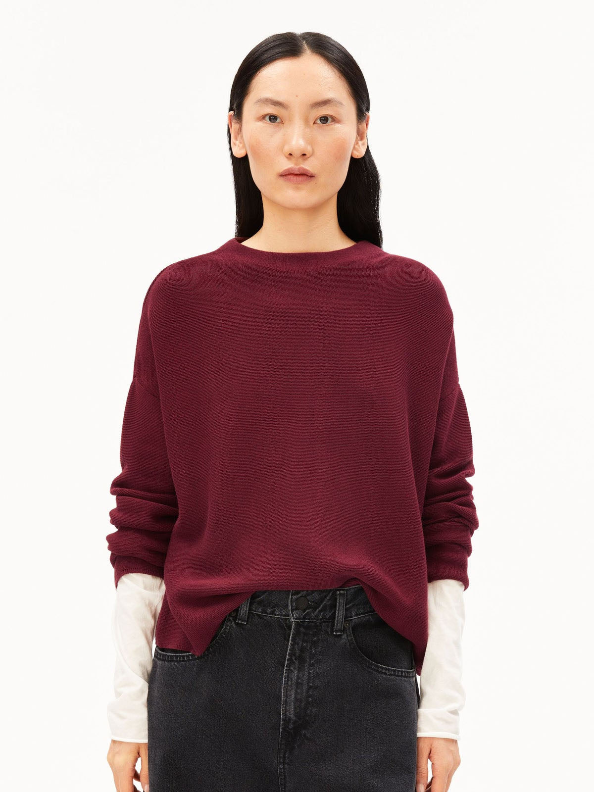 Armedangels Merinaa Links Links Sweater Velvet Red
