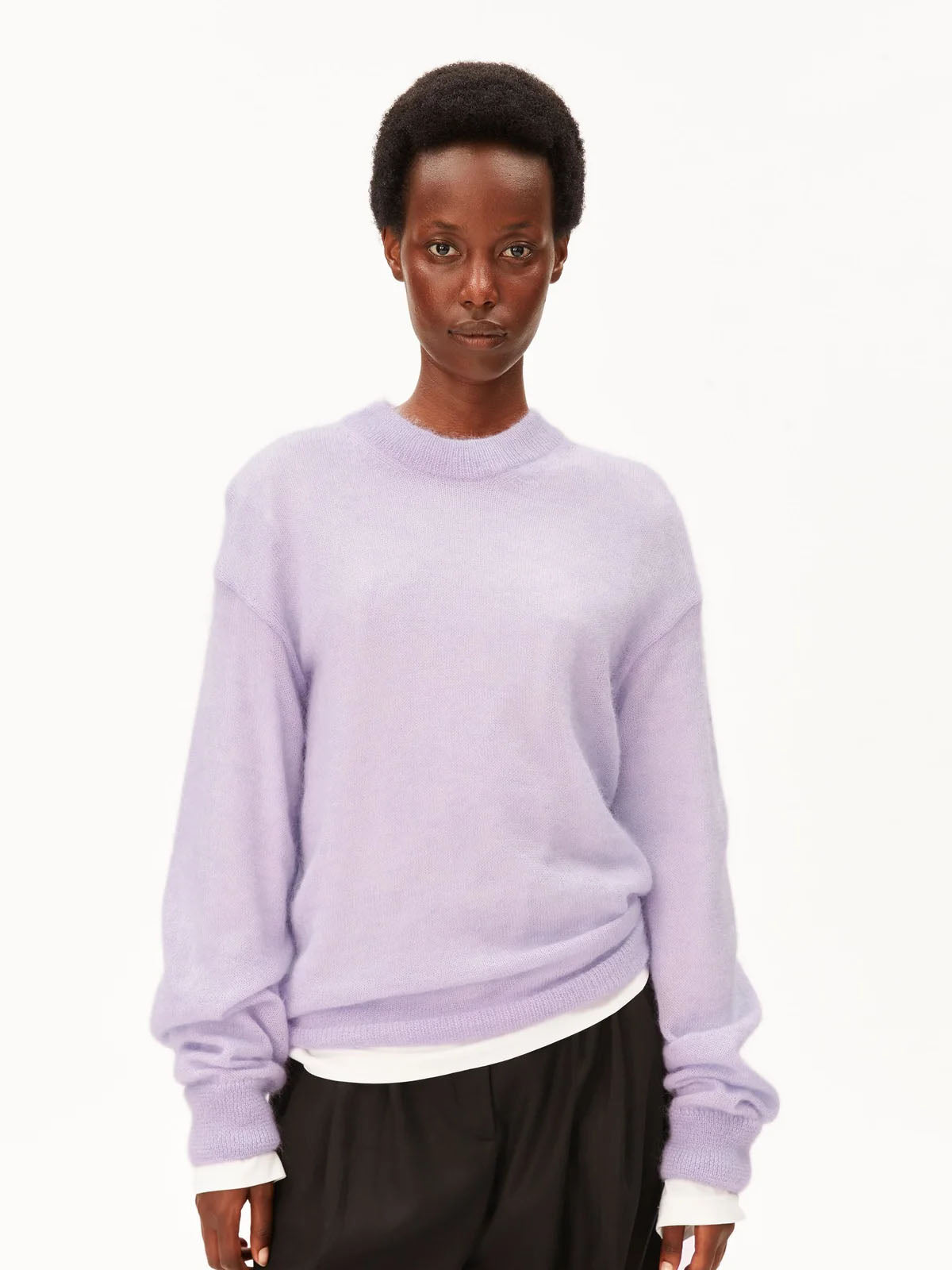 Armedangels Mohair Blend Knit Sweater Moonlit Lilac