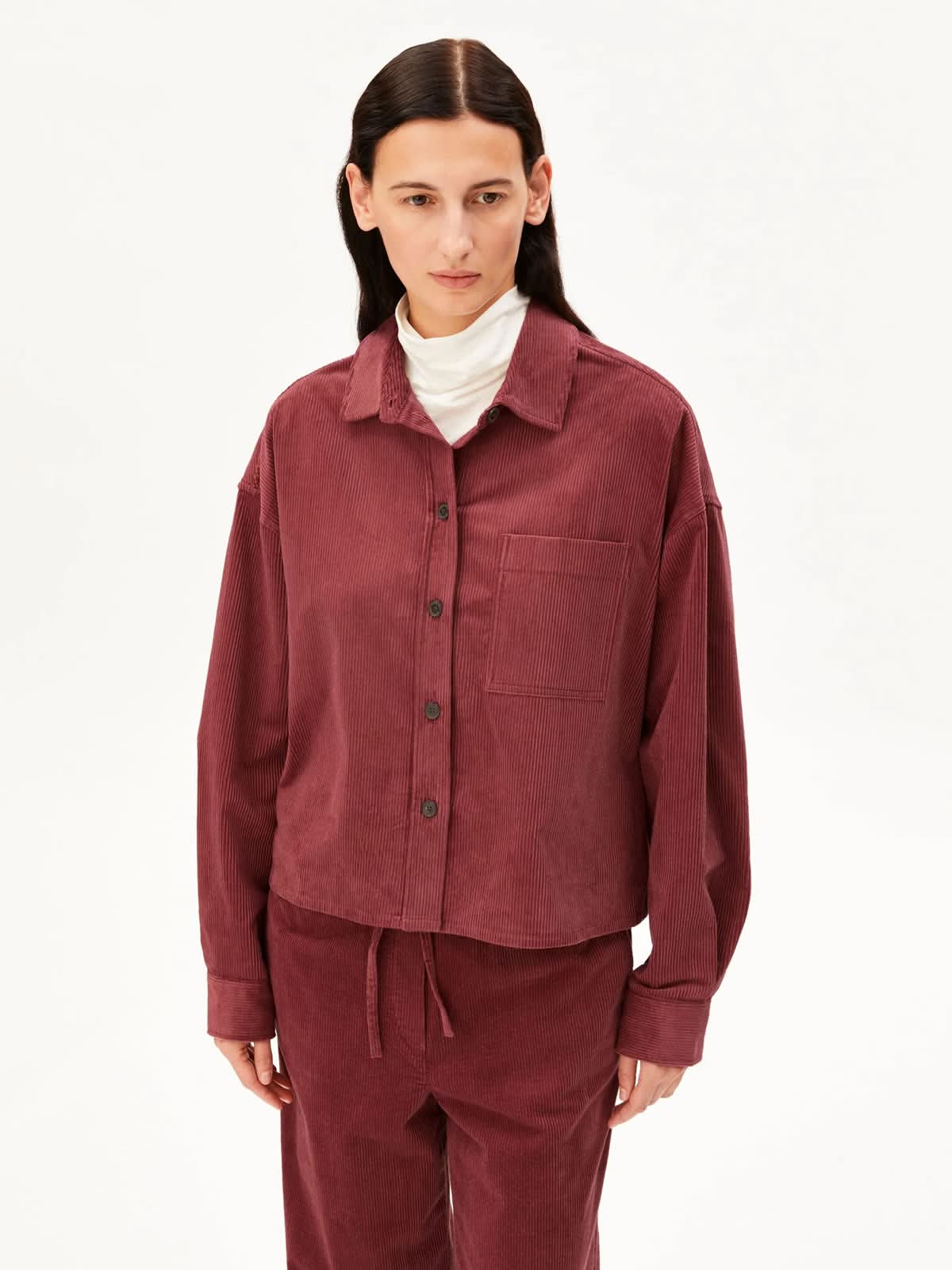 Armedangels Nalaani Corduroy Blouse Velvet Ember
