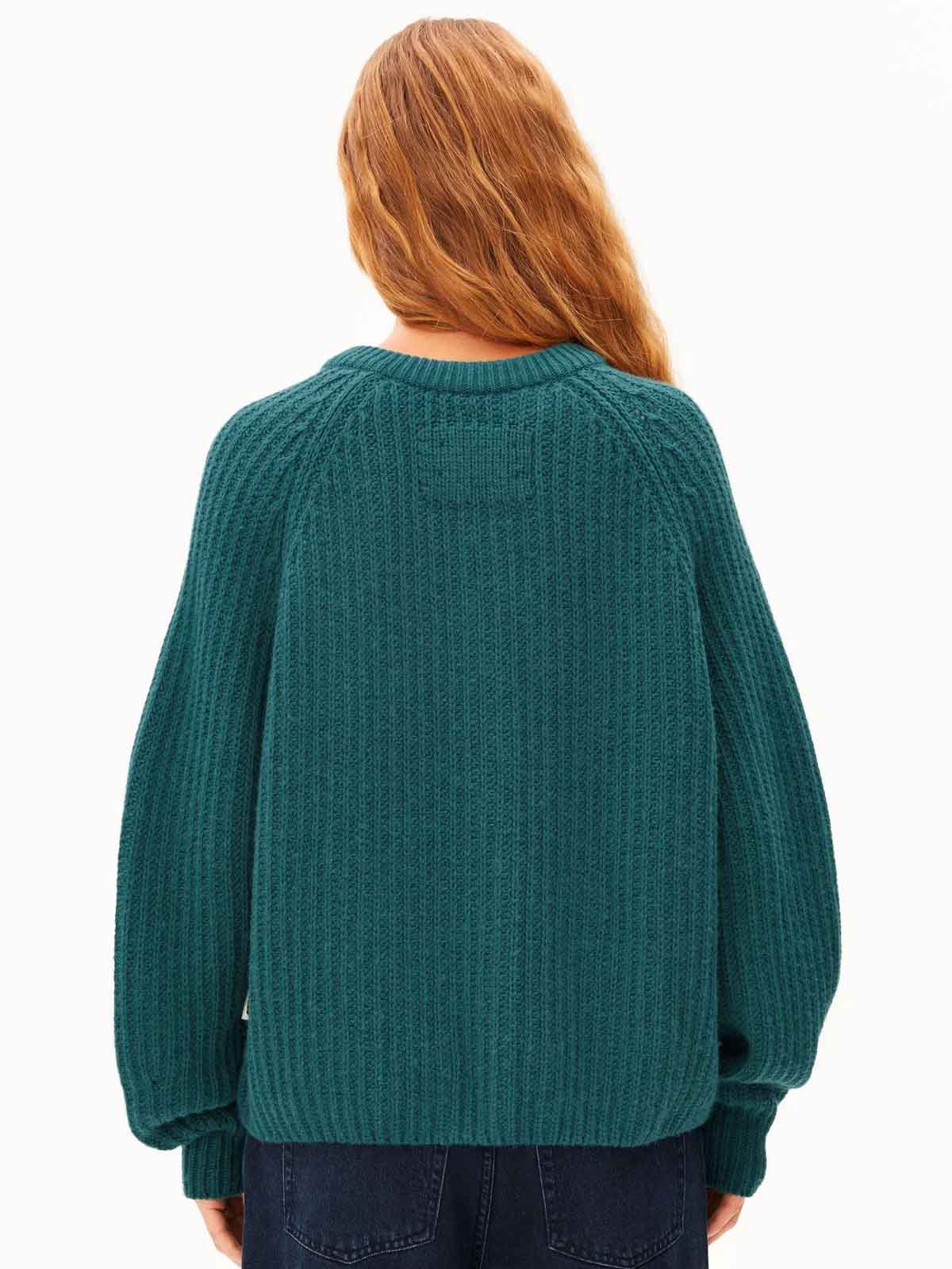 Armedangels Rib Knit Cardigan Petrol Velvet