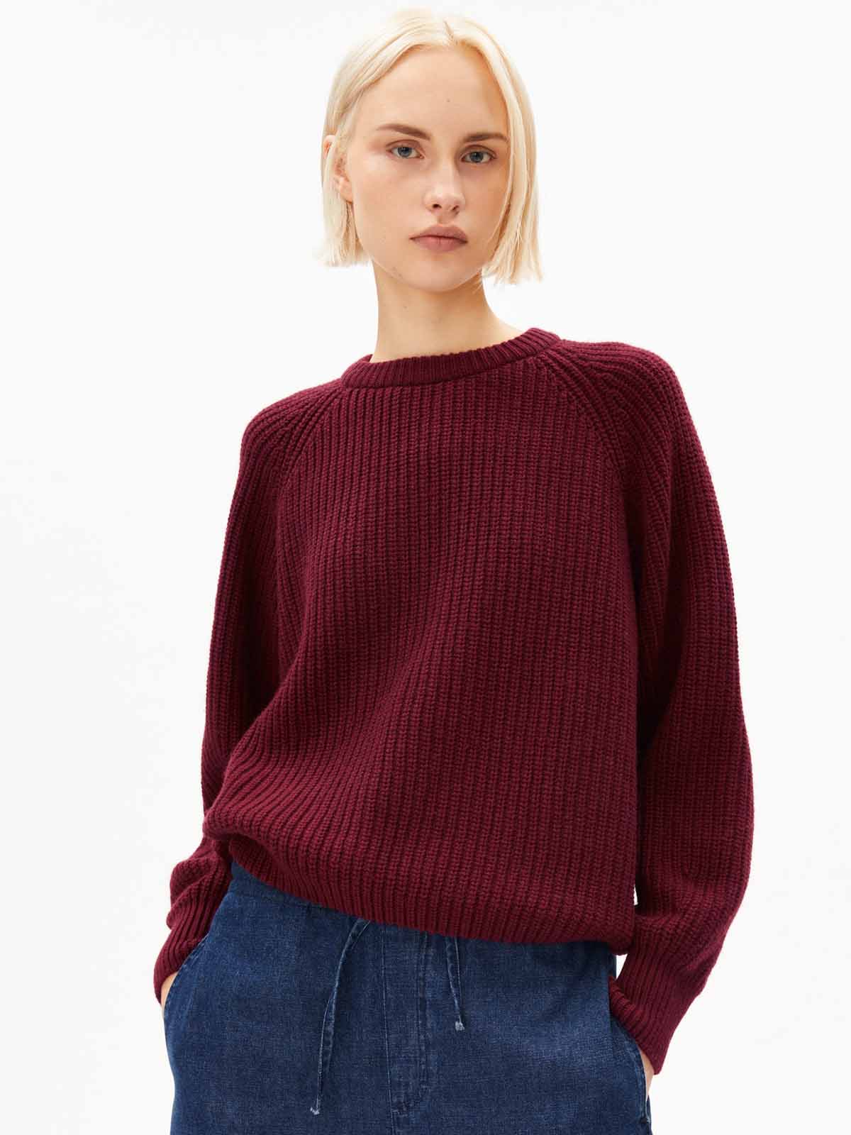 Armedangels Rib Knit Sweater Velvet Red