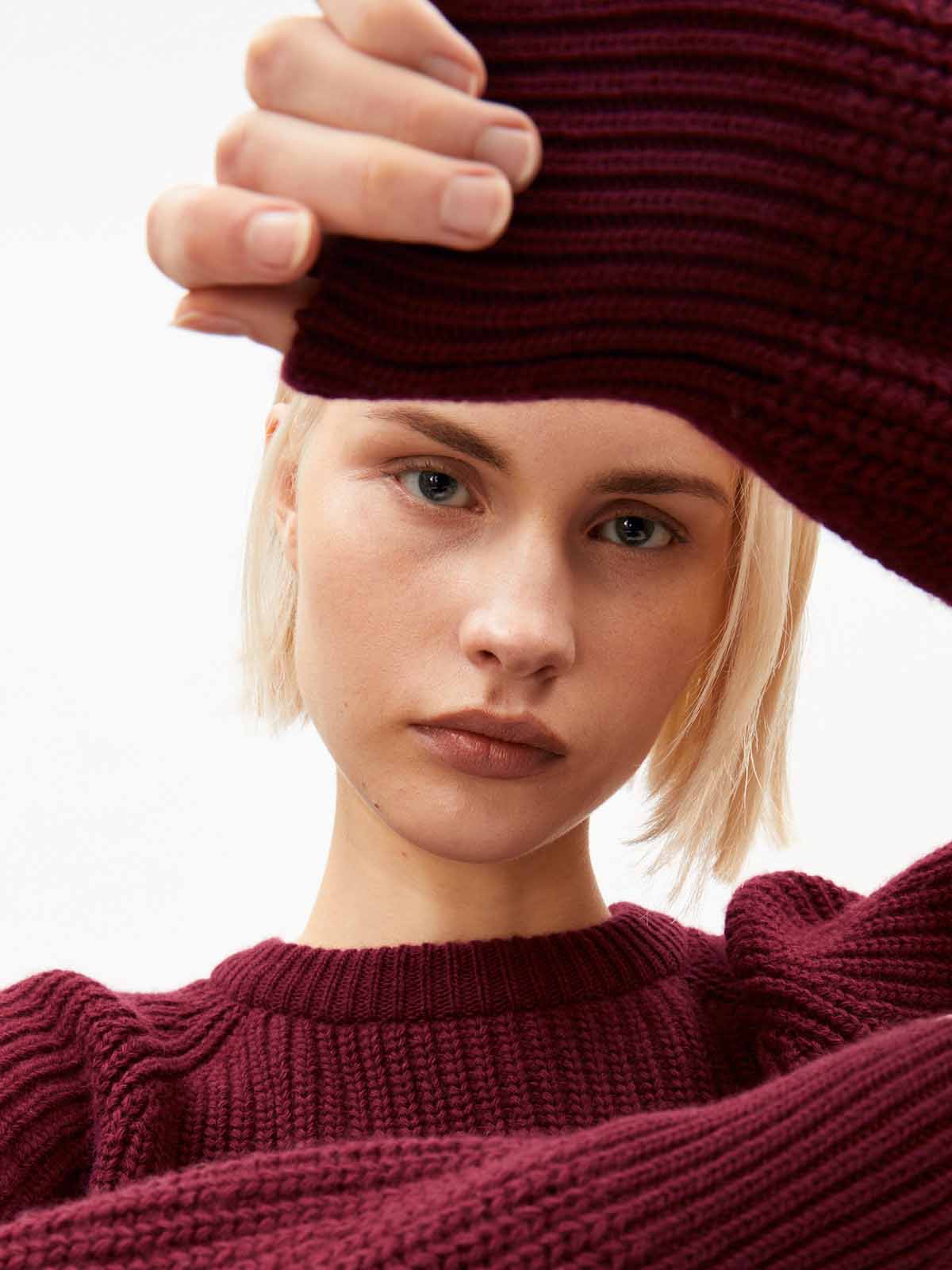 Armedangels Rib Knit Sweater Velvet Red