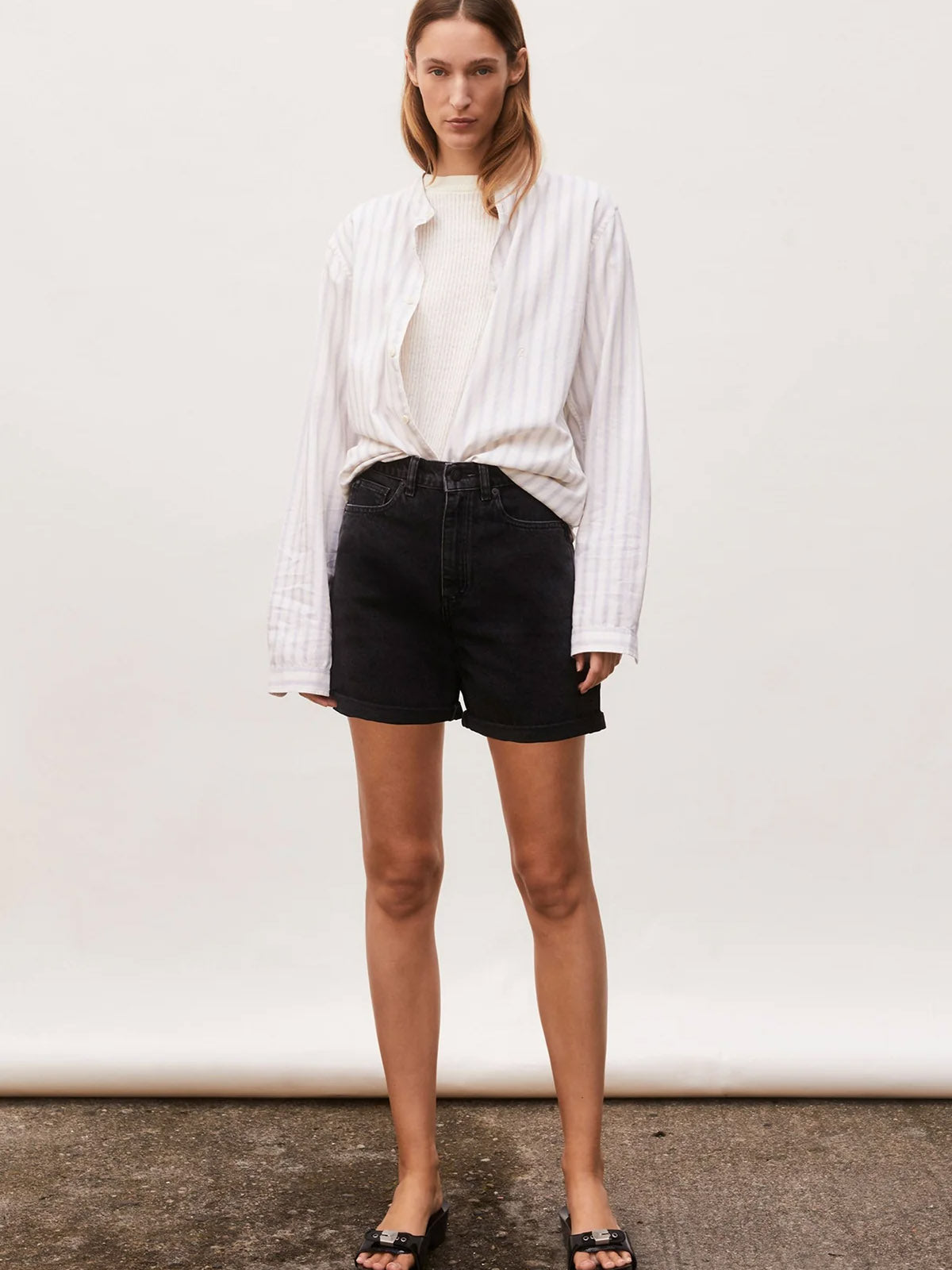 Armedangels Sheaari Denim Short Ebony Black